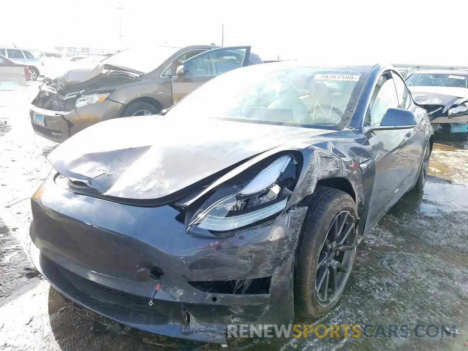 2 Photograph of a damaged car 5YJ3E1EA1LF599048 TESLA MODEL 3 2020