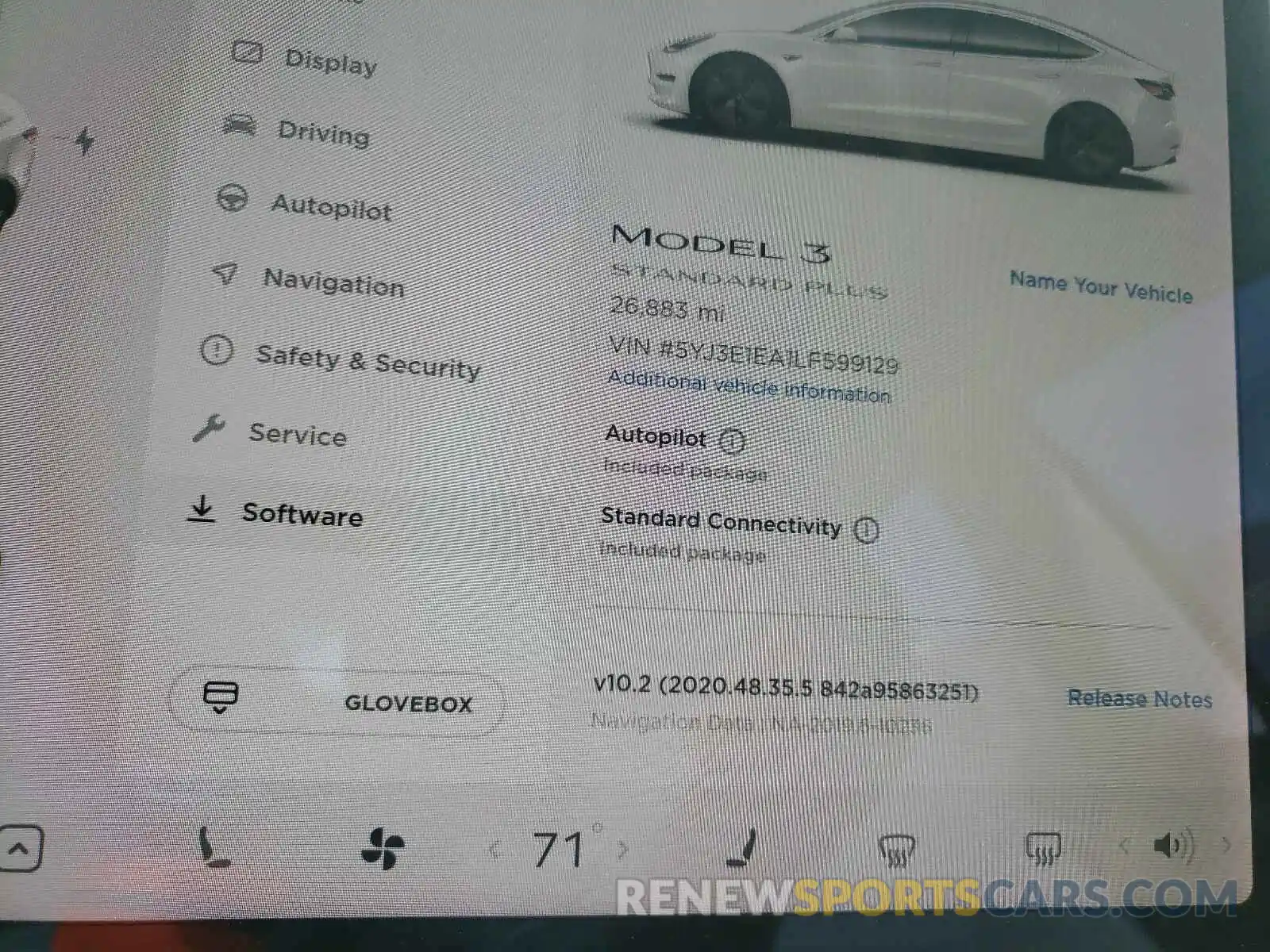 8 Фотография поврежденного автомобиля 5YJ3E1EA1LF599129 TESLA MODEL 3 2020