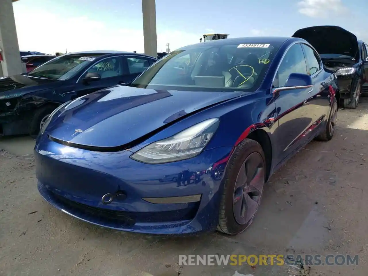 2 Photograph of a damaged car 5YJ3E1EA1LF611957 TESLA MODEL 3 2020