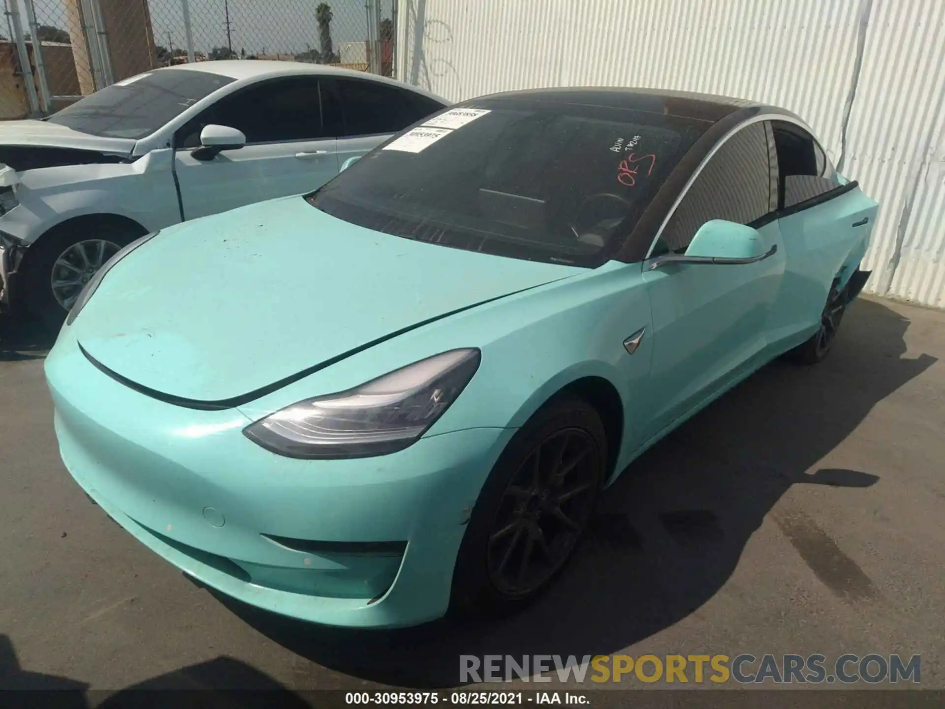 2 Photograph of a damaged car 5YJ3E1EA1LF612381 TESLA MODEL 3 2020