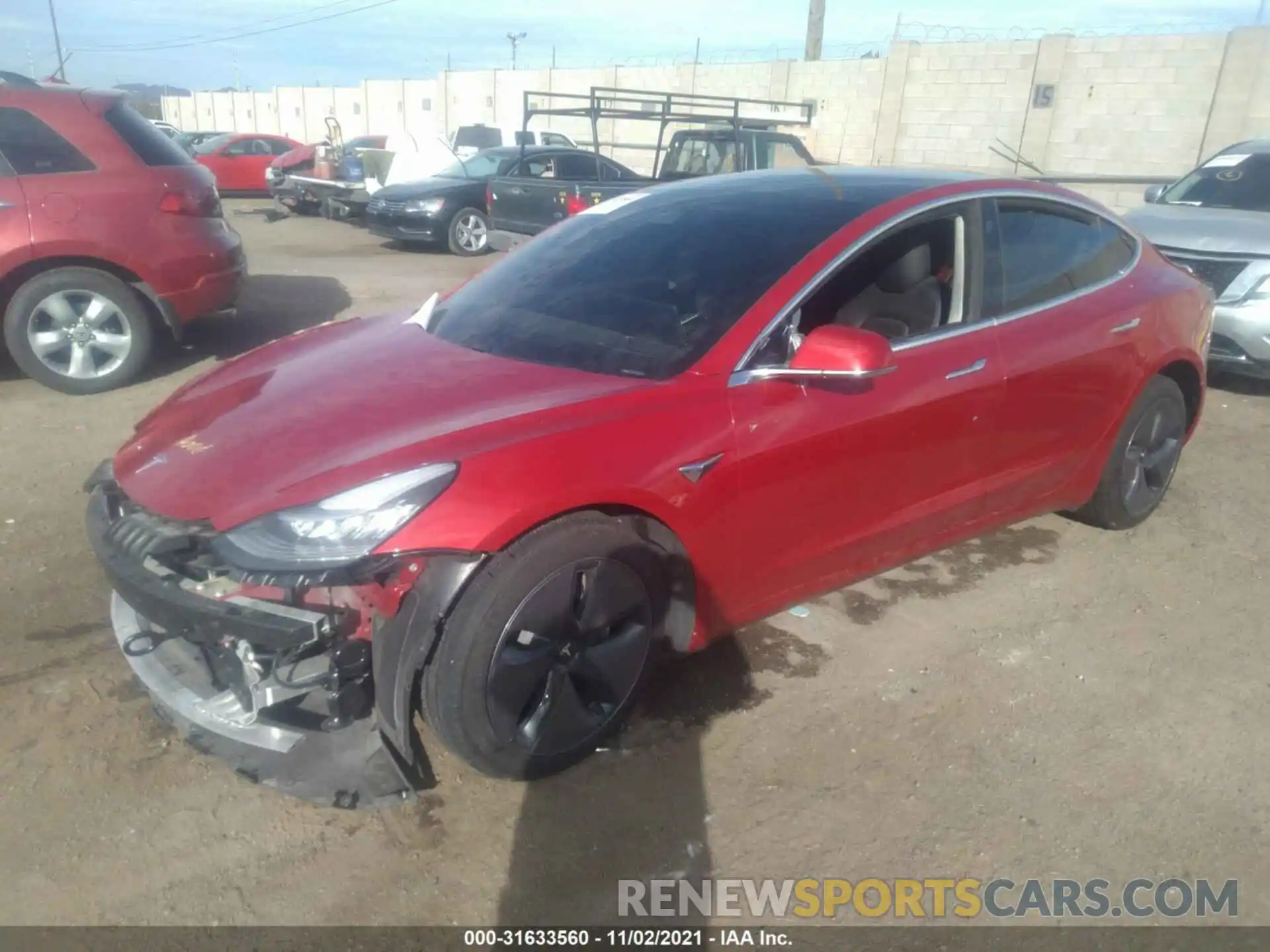 2 Photograph of a damaged car 5YJ3E1EA1LF613854 TESLA MODEL 3 2020