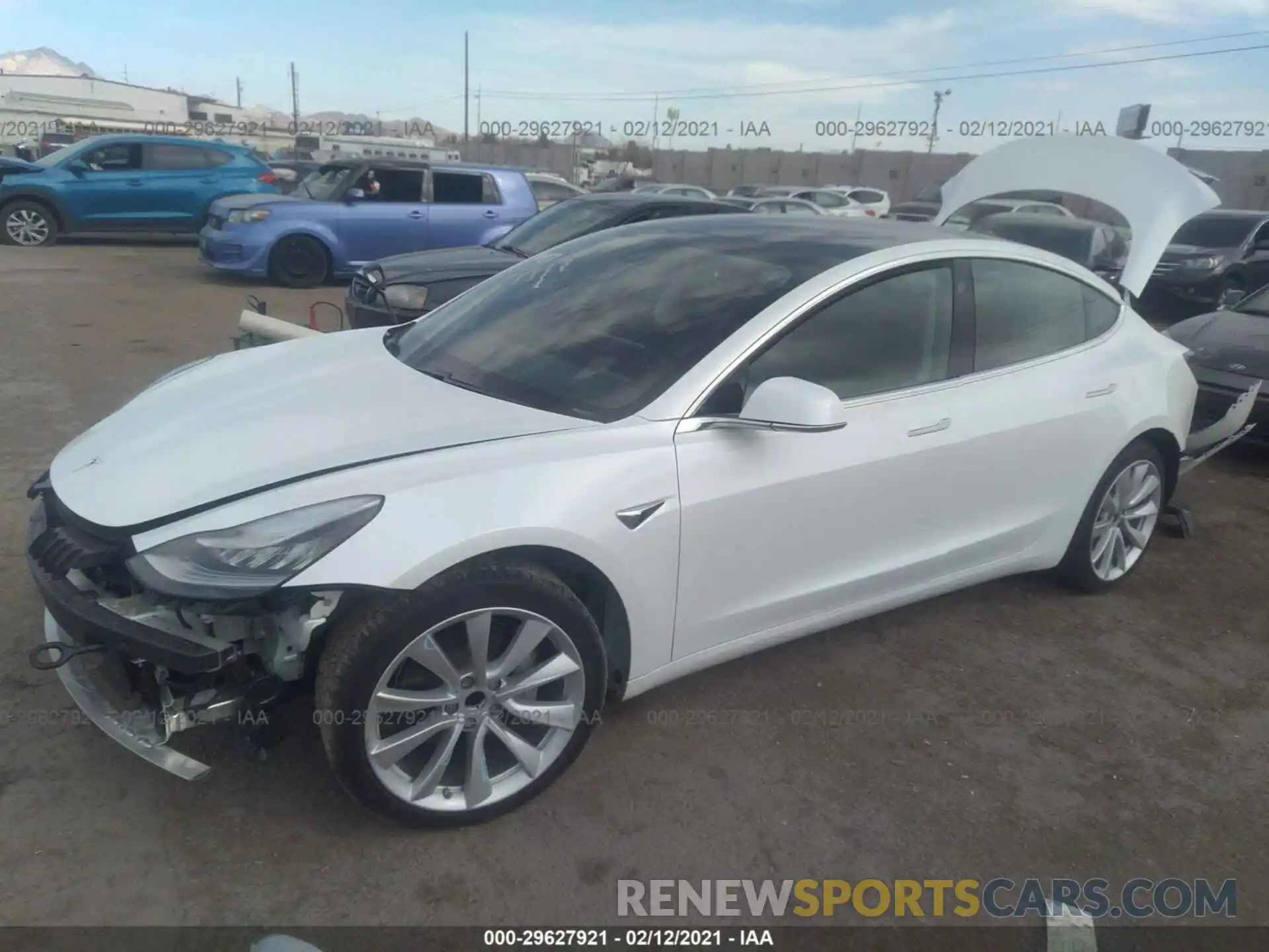 2 Photograph of a damaged car 5YJ3E1EA1LF614373 TESLA MODEL 3 2020