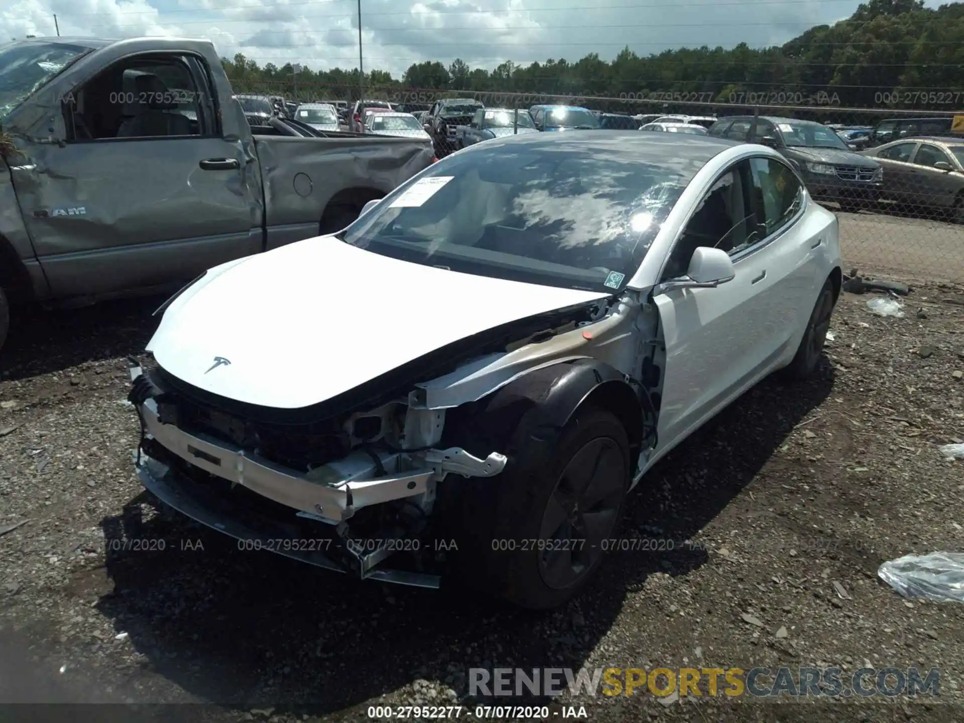 2 Photograph of a damaged car 5YJ3E1EA1LF632940 TESLA MODEL 3 2020