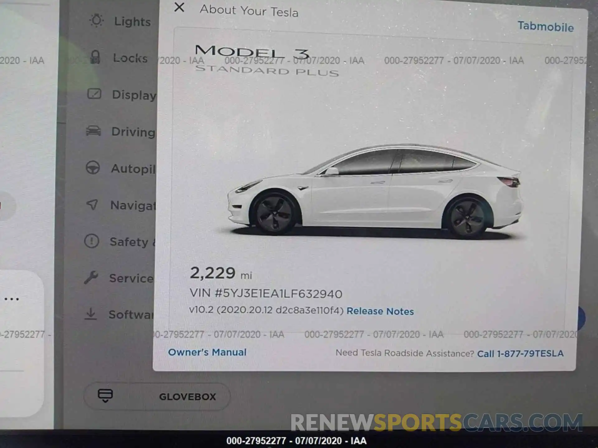 7 Photograph of a damaged car 5YJ3E1EA1LF632940 TESLA MODEL 3 2020