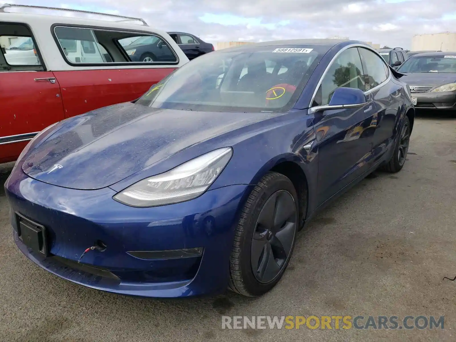 2 Photograph of a damaged car 5YJ3E1EA1LF658485 TESLA MODEL 3 2020