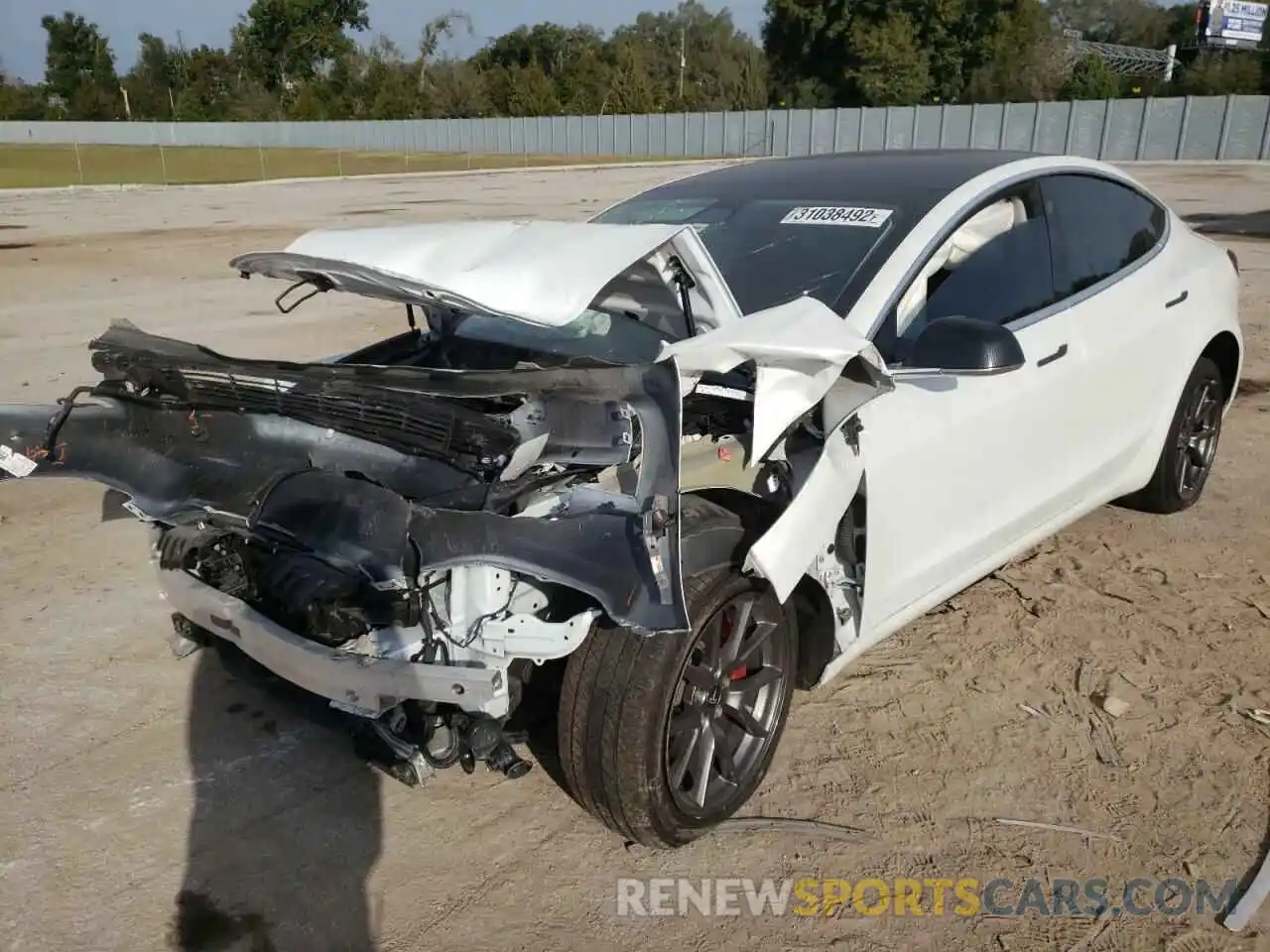 2 Photograph of a damaged car 5YJ3E1EA1LF658938 TESLA MODEL 3 2020