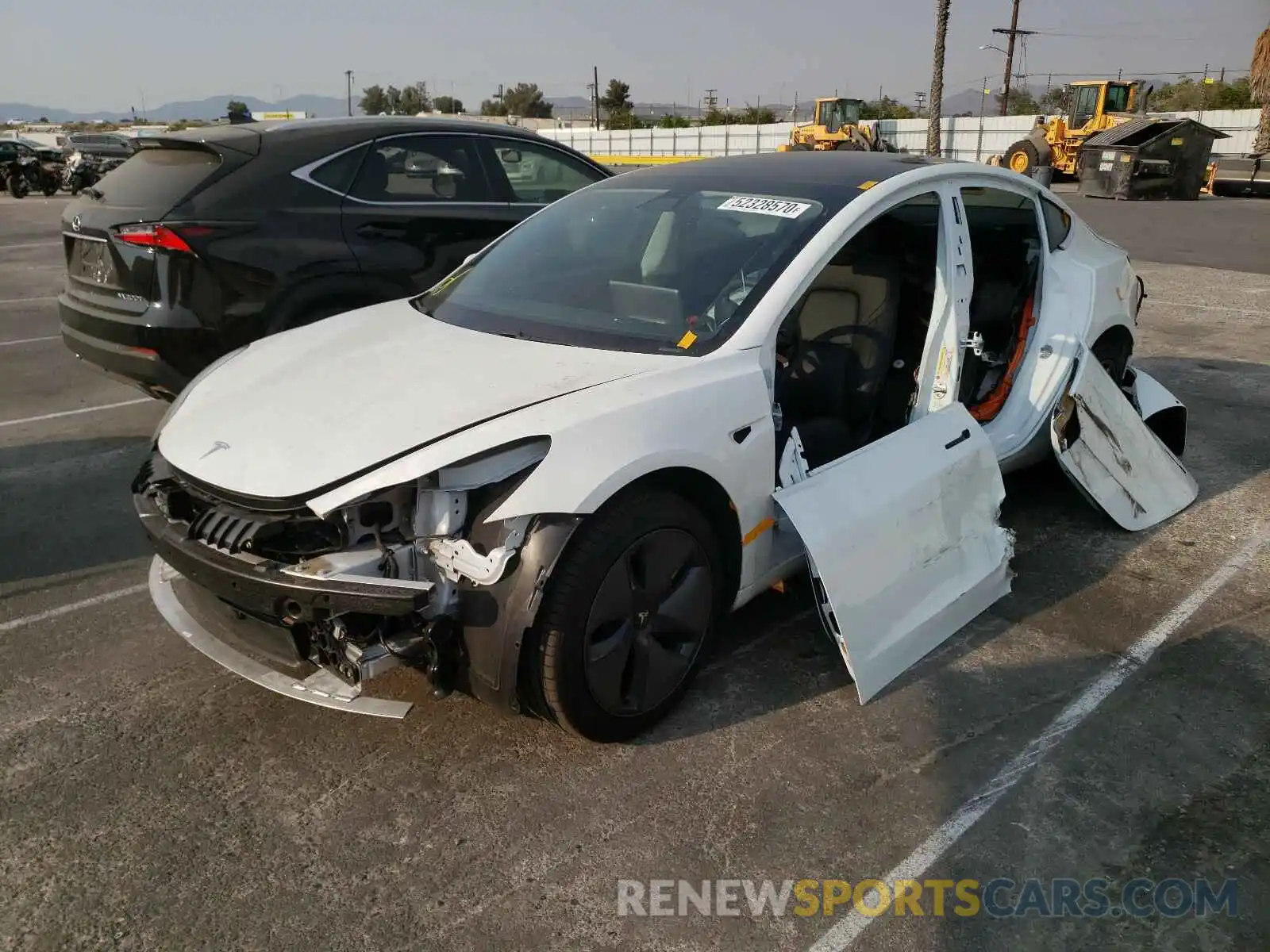 2 Photograph of a damaged car 5YJ3E1EA1LF659636 TESLA MODEL 3 2020