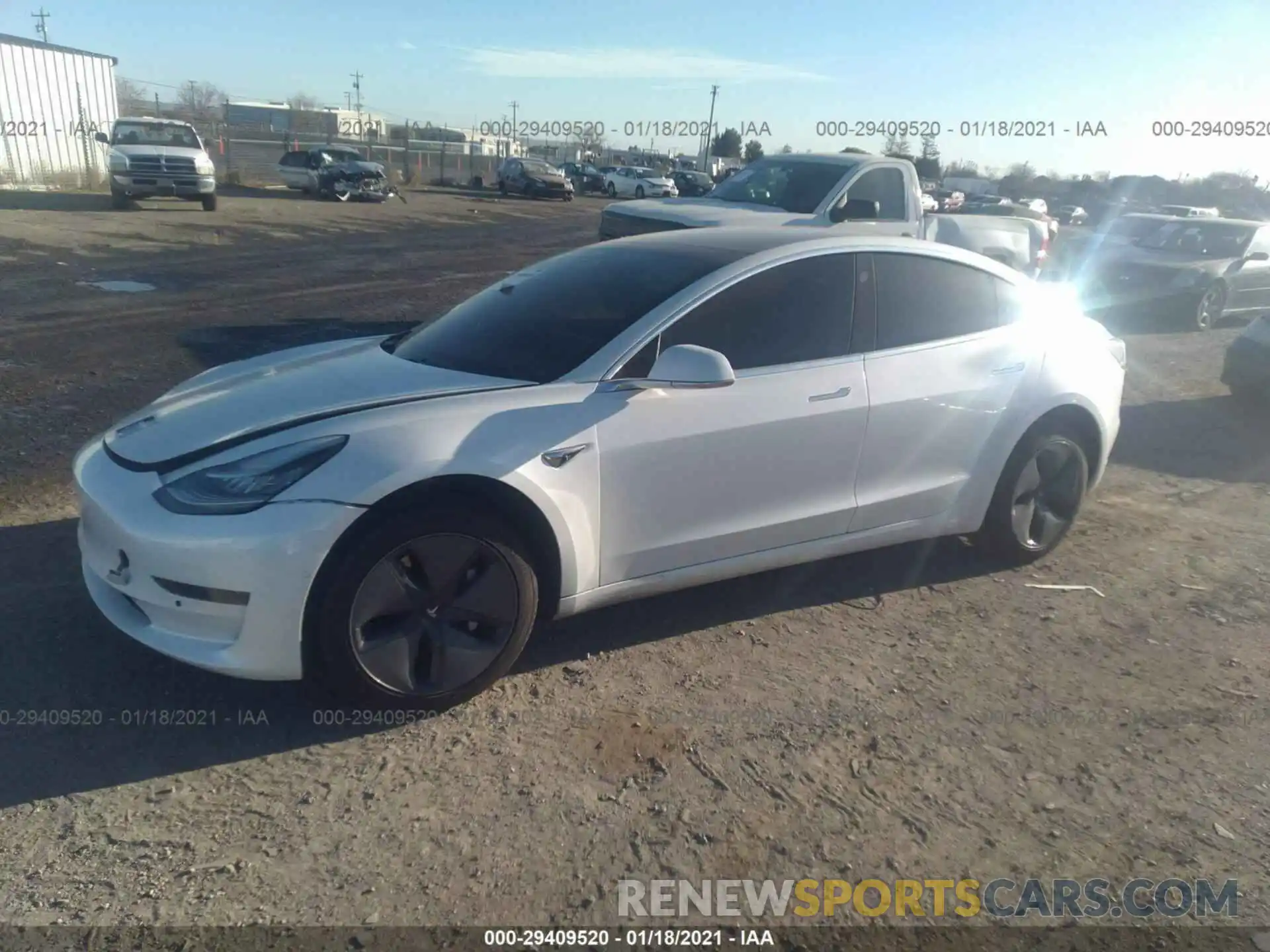 2 Photograph of a damaged car 5YJ3E1EA1LF660074 TESLA MODEL 3 2020