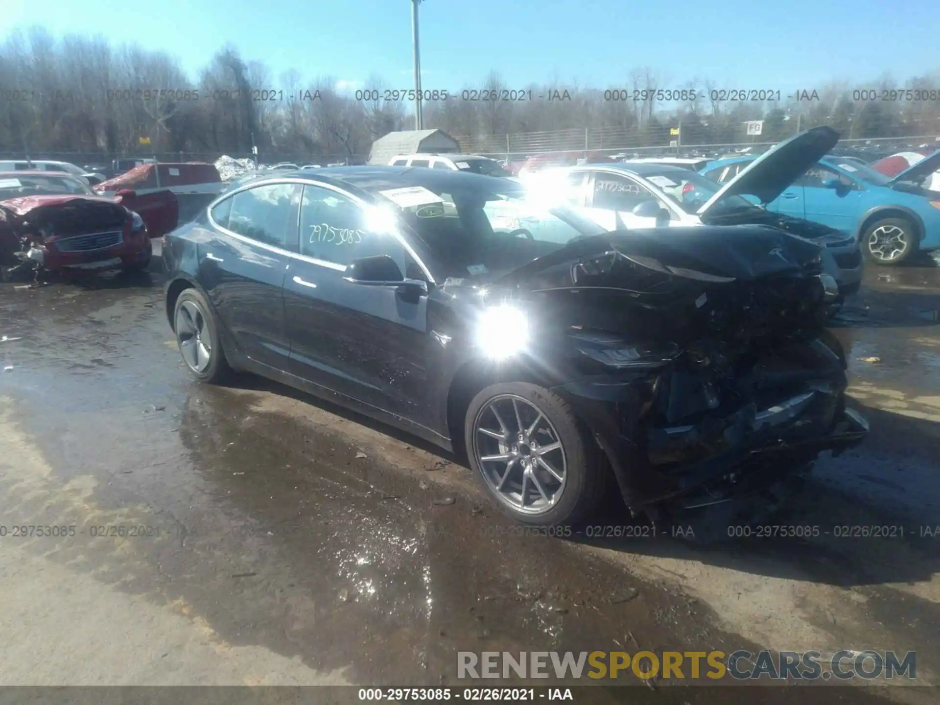 1 Photograph of a damaged car 5YJ3E1EA1LF704476 TESLA MODEL 3 2020