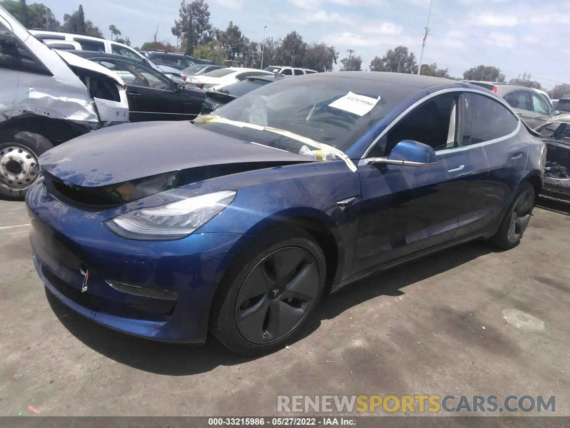 2 Photograph of a damaged car 5YJ3E1EA1LF706048 TESLA MODEL 3 2020