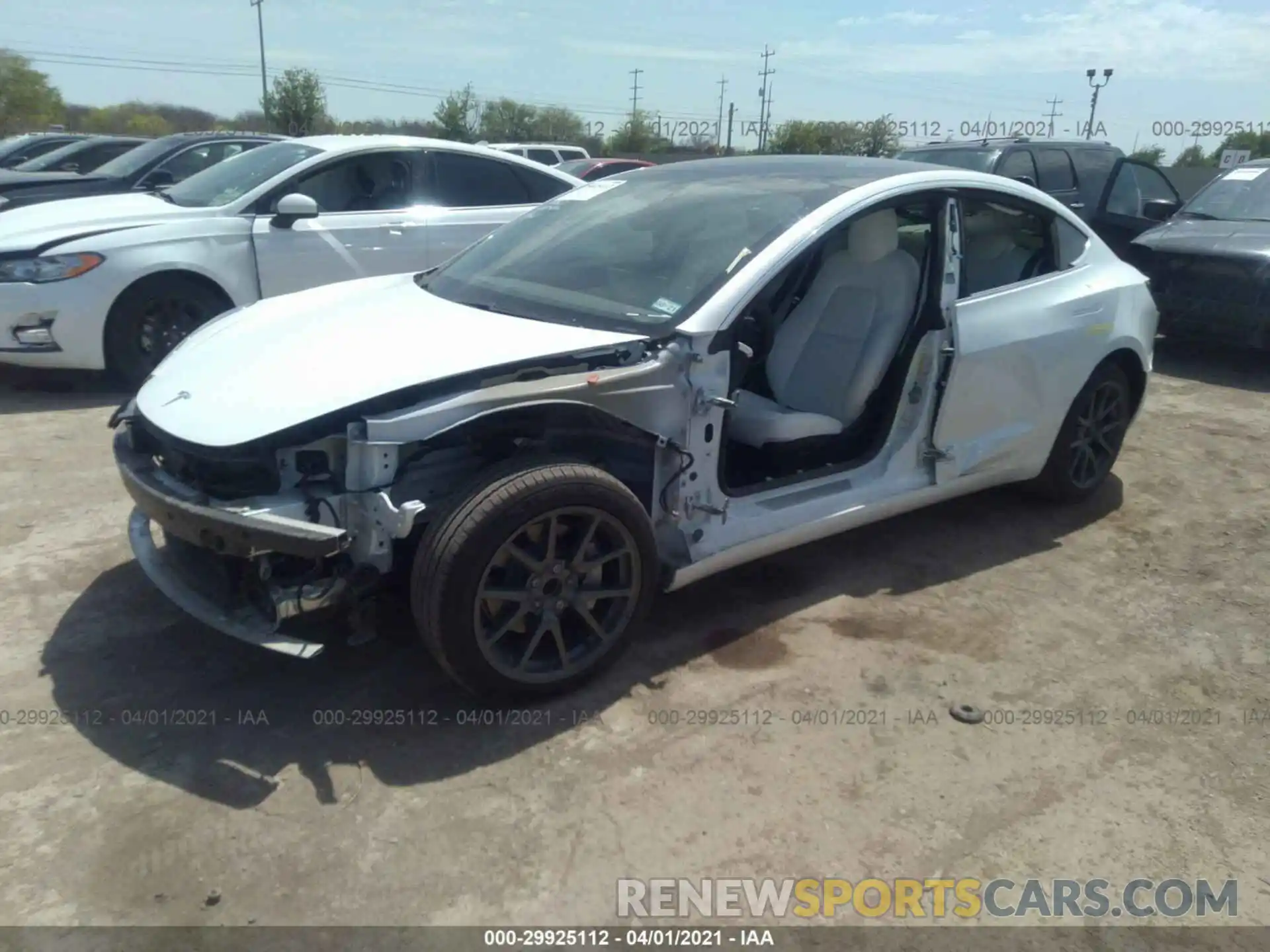 2 Photograph of a damaged car 5YJ3E1EA1LF709984 TESLA MODEL 3 2020