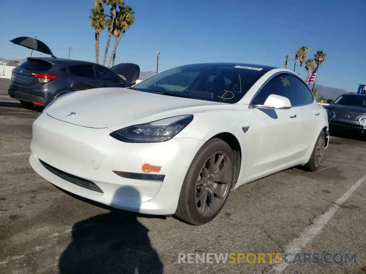 2 Photograph of a damaged car 5YJ3E1EA1LF737221 TESLA MODEL 3 2020