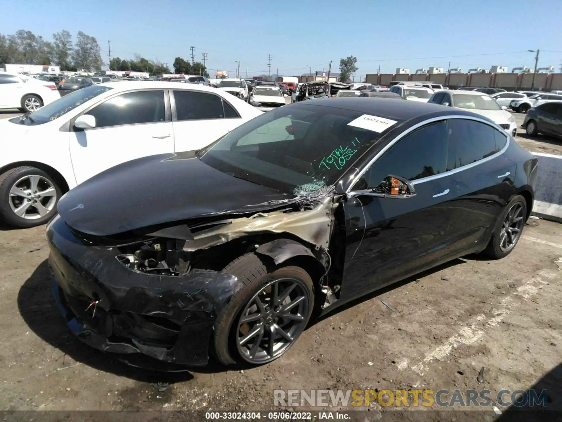 2 Photograph of a damaged car 5YJ3E1EA1LF739096 TESLA MODEL 3 2020