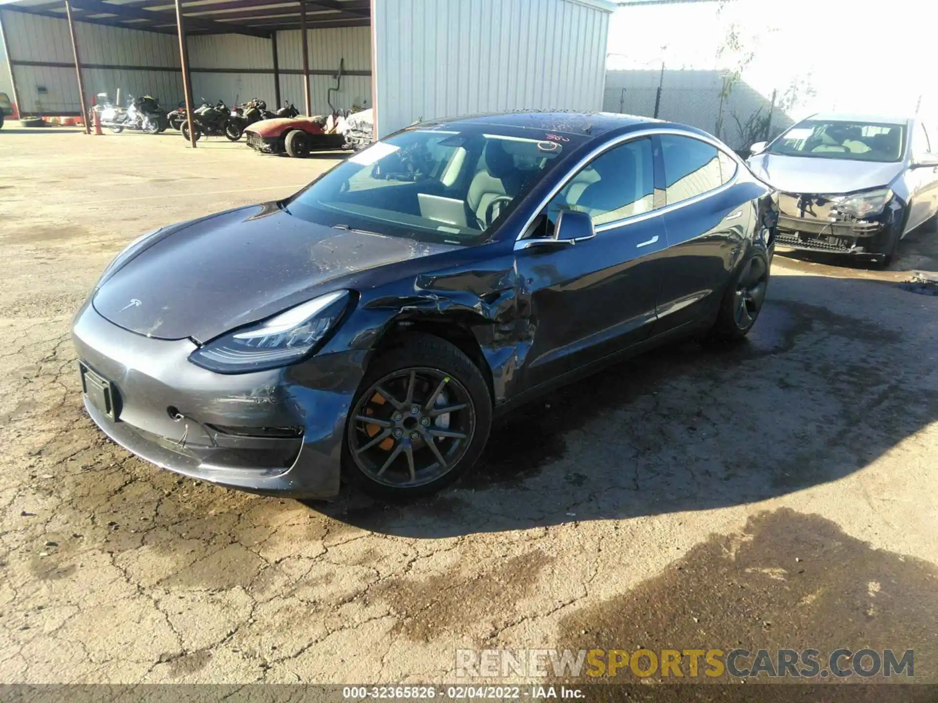 2 Photograph of a damaged car 5YJ3E1EA1LF739437 TESLA MODEL 3 2020