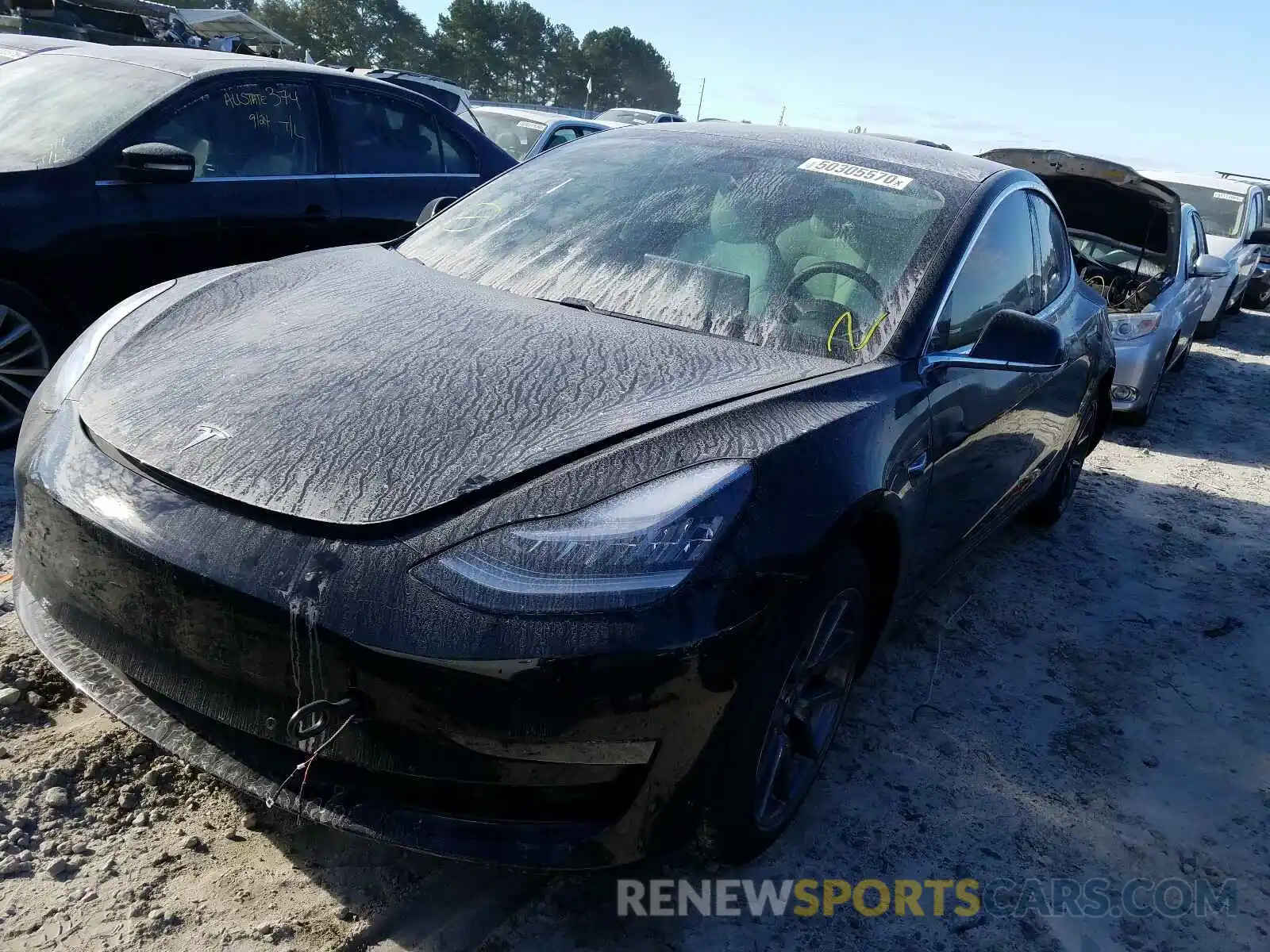 2 Photograph of a damaged car 5YJ3E1EA1LF740863 TESLA MODEL 3 2020