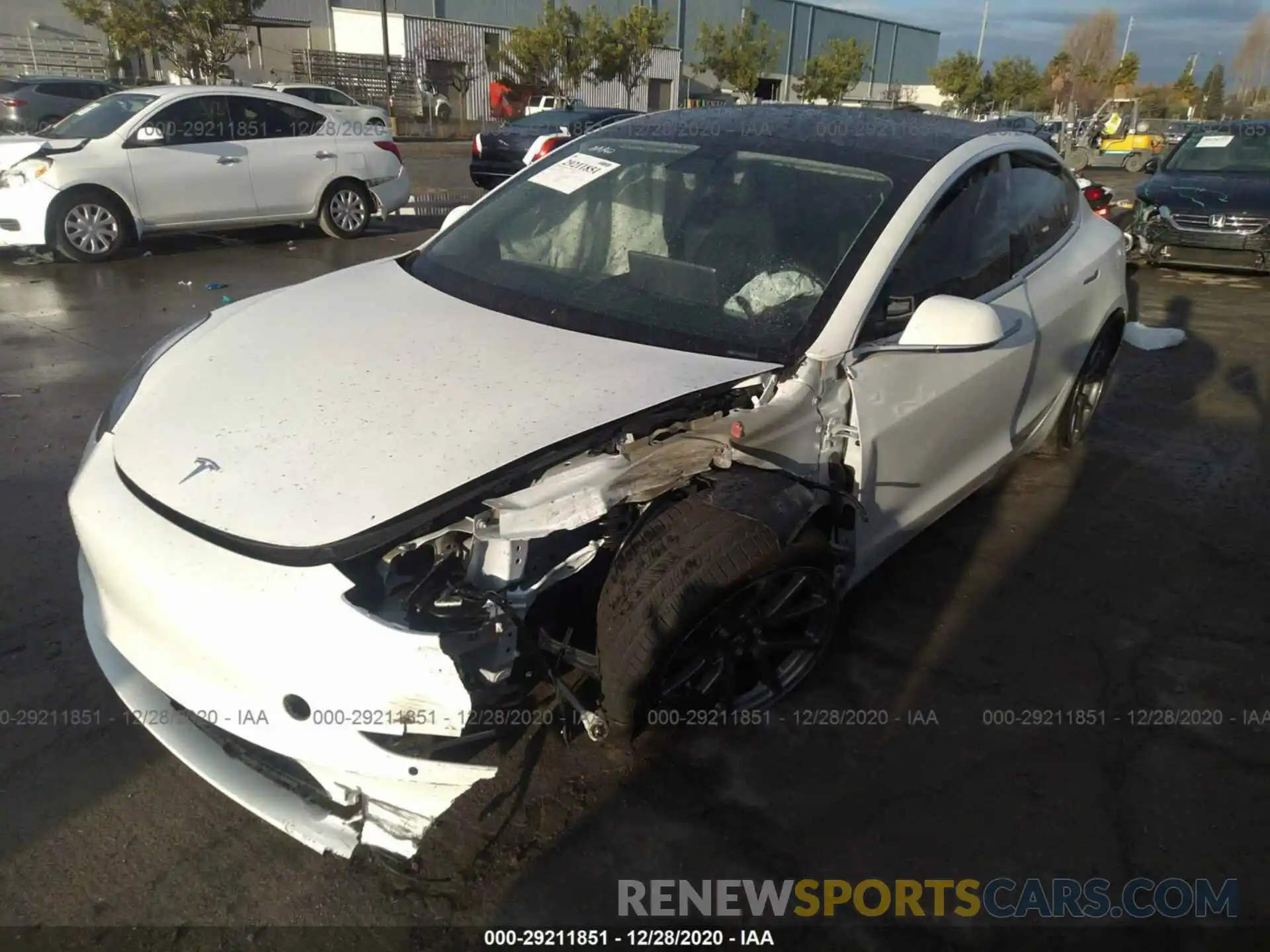 2 Photograph of a damaged car 5YJ3E1EA1LF745318 TESLA MODEL 3 2020