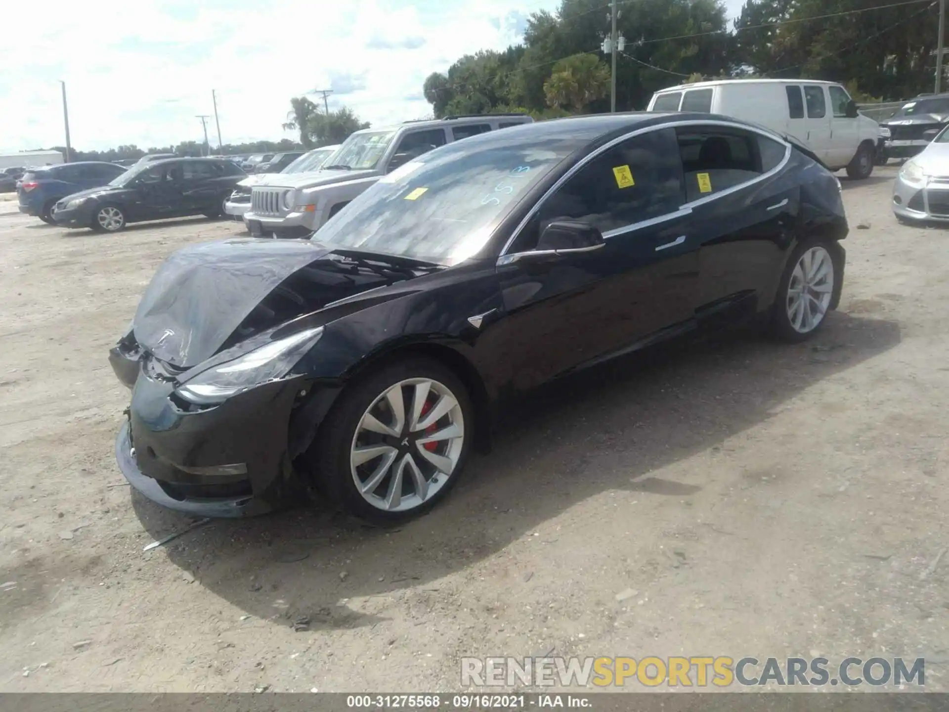 2 Photograph of a damaged car 5YJ3E1EA1LF785513 TESLA MODEL 3 2020