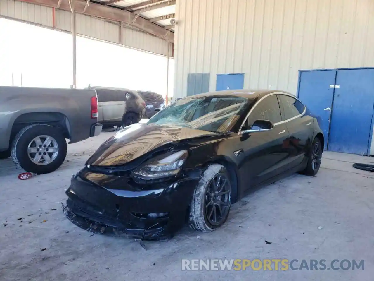 2 Photograph of a damaged car 5YJ3E1EA1LF796639 TESLA MODEL 3 2020