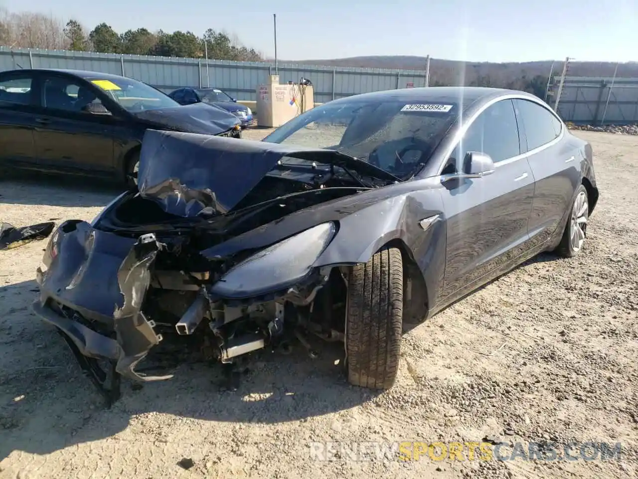 2 Photograph of a damaged car 5YJ3E1EA1LF797922 TESLA MODEL 3 2020