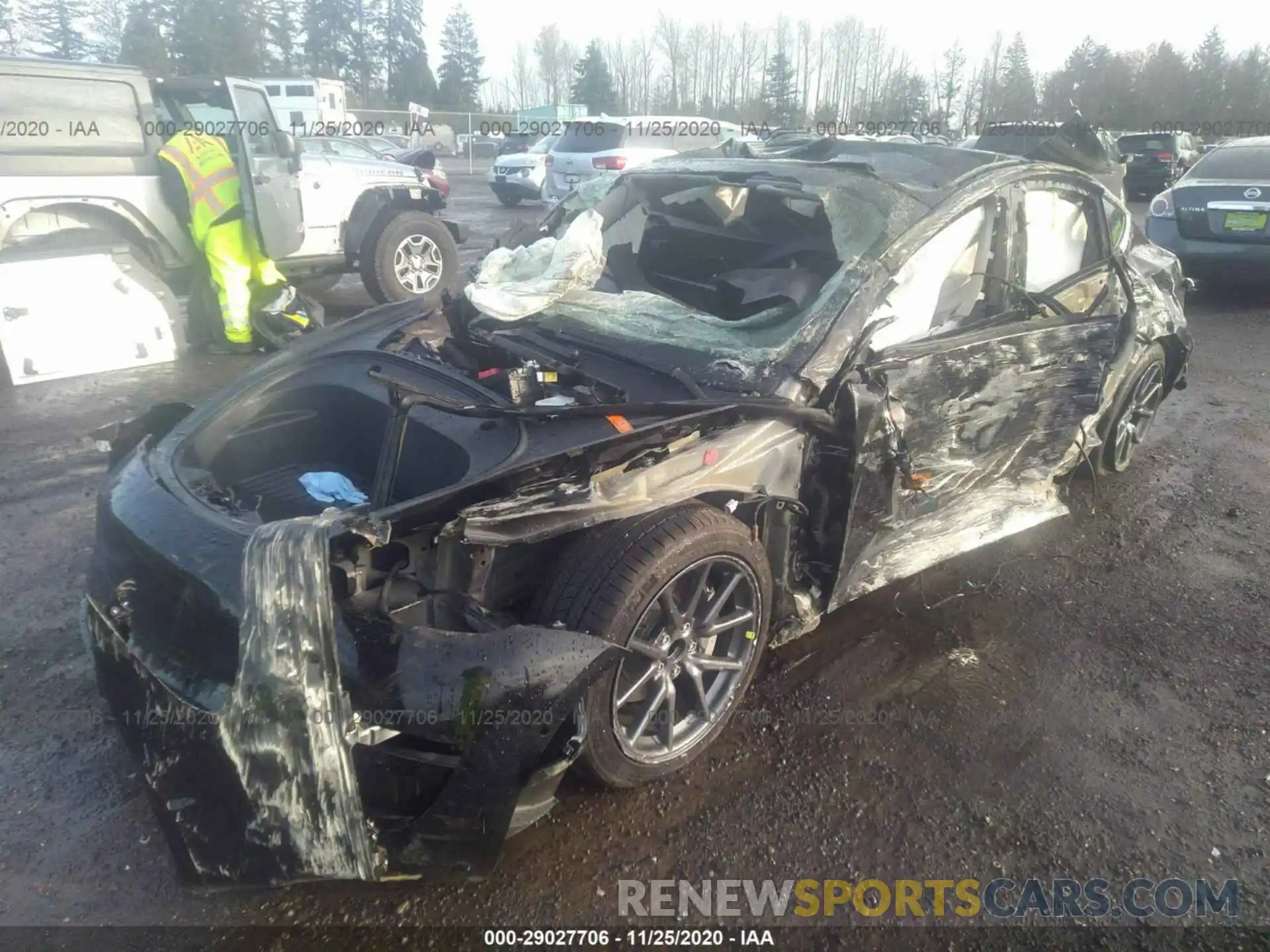 2 Photograph of a damaged car 5YJ3E1EA1LF798889 TESLA MODEL 3 2020