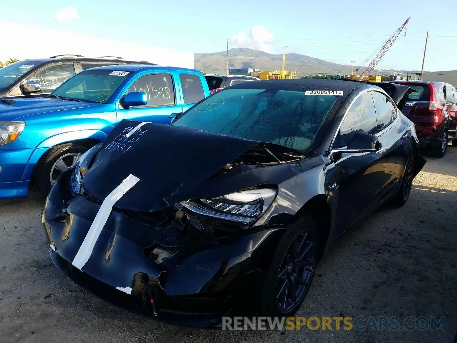 2 Photograph of a damaged car 5YJ3E1EA2LF427658 TESLA MODEL 3 2020