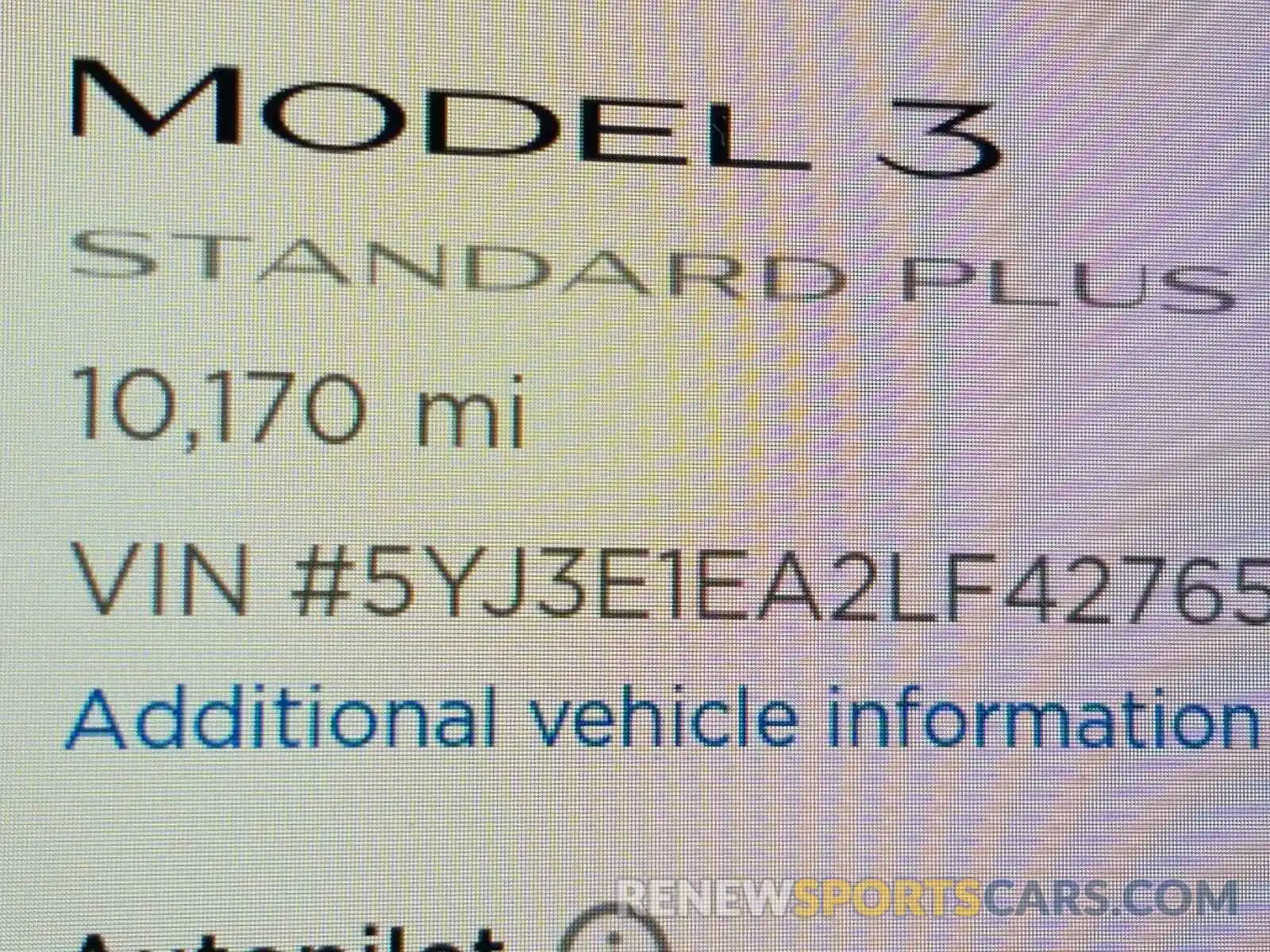 8 Photograph of a damaged car 5YJ3E1EA2LF427658 TESLA MODEL 3 2020