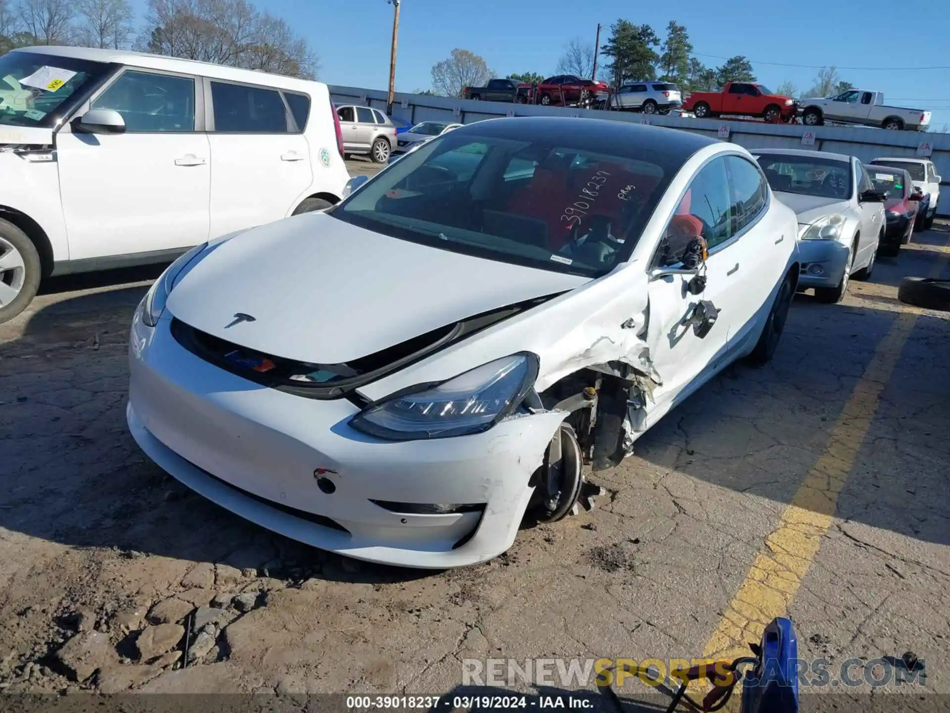 2 Photograph of a damaged car 5YJ3E1EA2LF504268 TESLA MODEL 3 2020