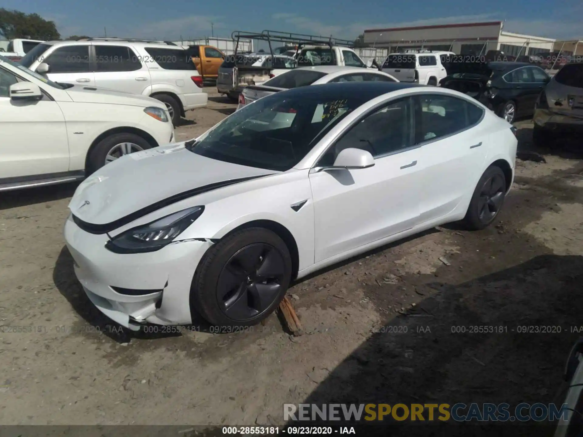 2 Photograph of a damaged car 5YJ3E1EA2LF590441 TESLA MODEL 3 2020