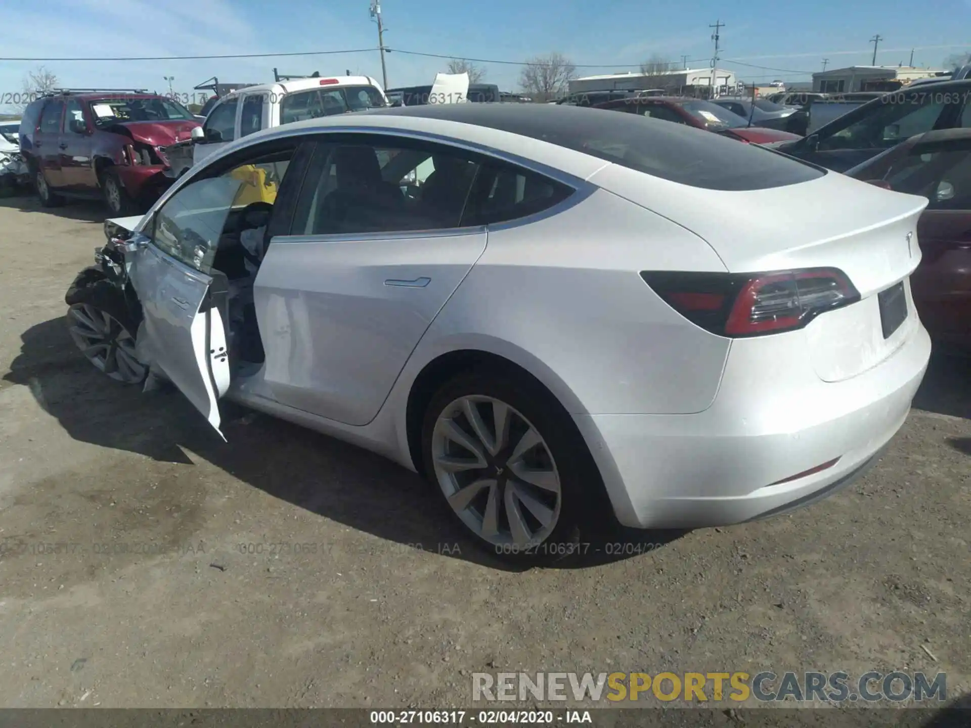 3 Photograph of a damaged car 5YJ3E1EA2LF598717 TESLA MODEL 3 2020