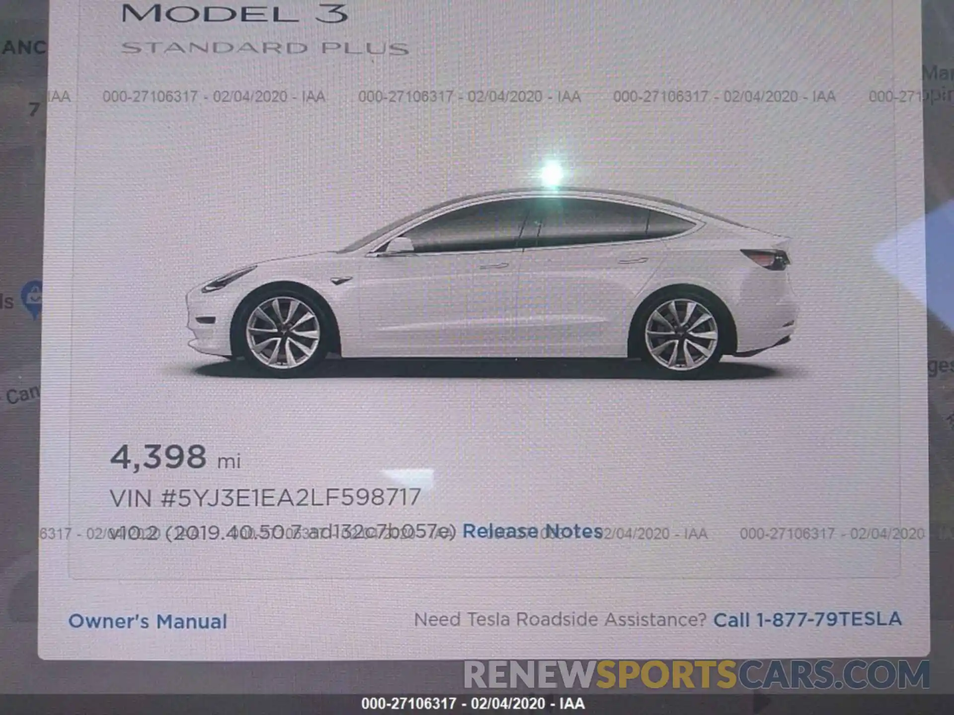 7 Фотография поврежденного автомобиля 5YJ3E1EA2LF598717 TESLA MODEL 3 2020