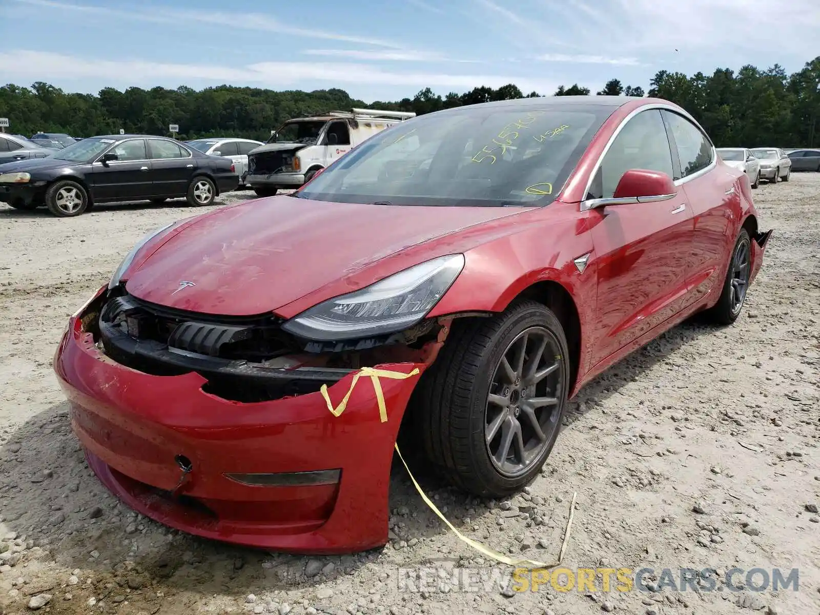 2 Photograph of a damaged car 5YJ3E1EA2LF609294 TESLA MODEL 3 2020