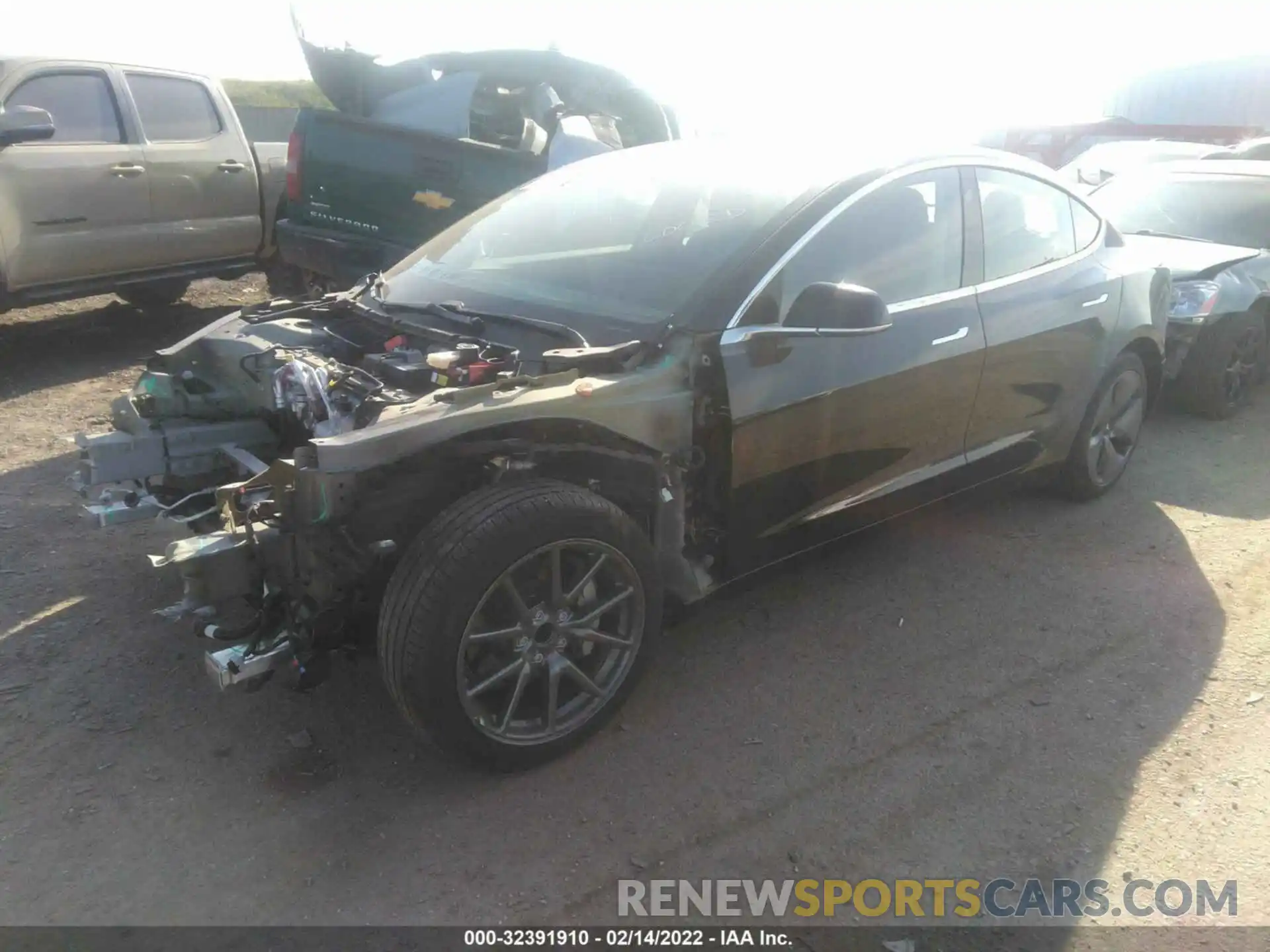 2 Photograph of a damaged car 5YJ3E1EA2LF611305 TESLA MODEL 3 2020