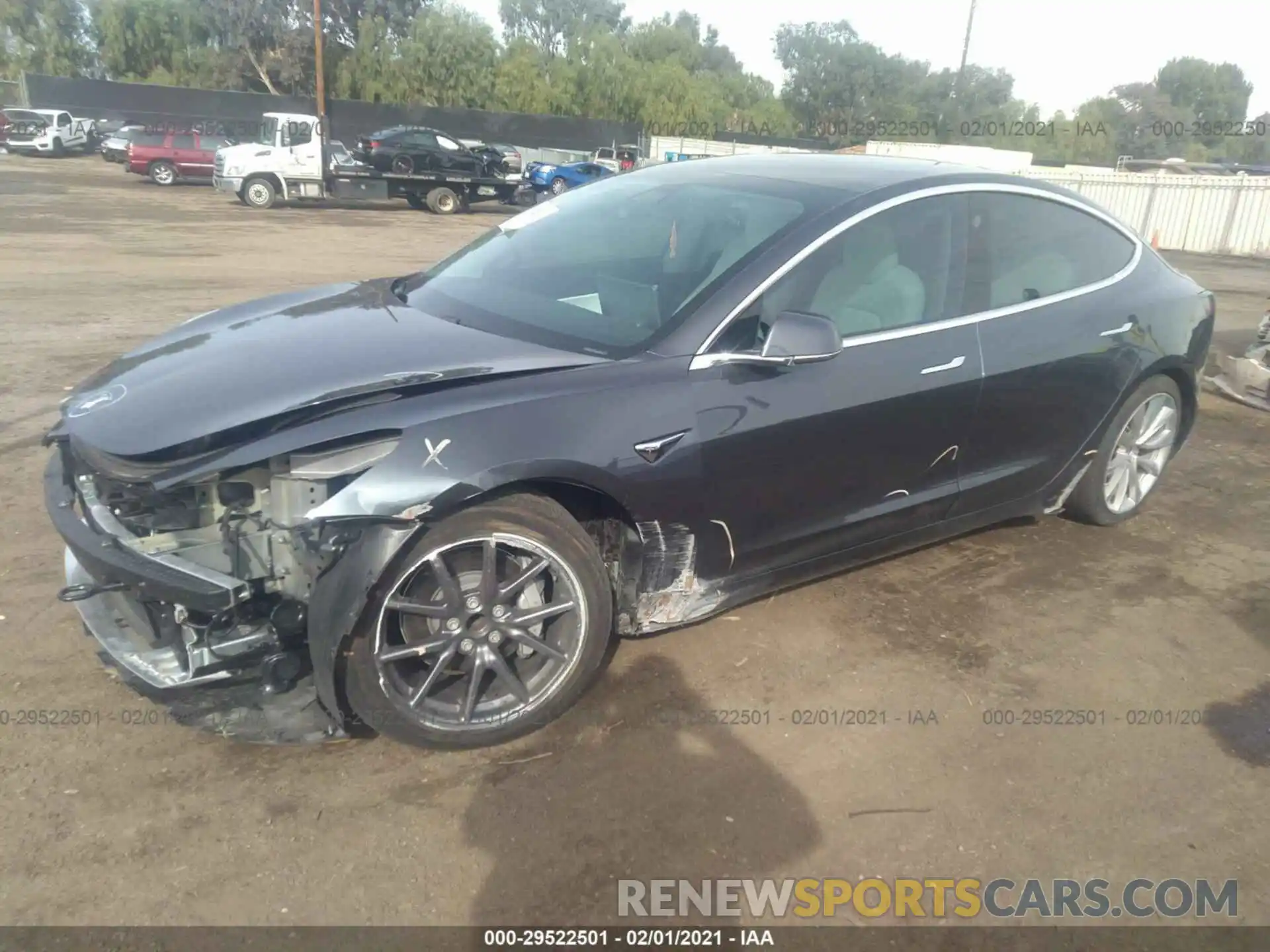 2 Photograph of a damaged car 5YJ3E1EA2LF614947 TESLA MODEL 3 2020