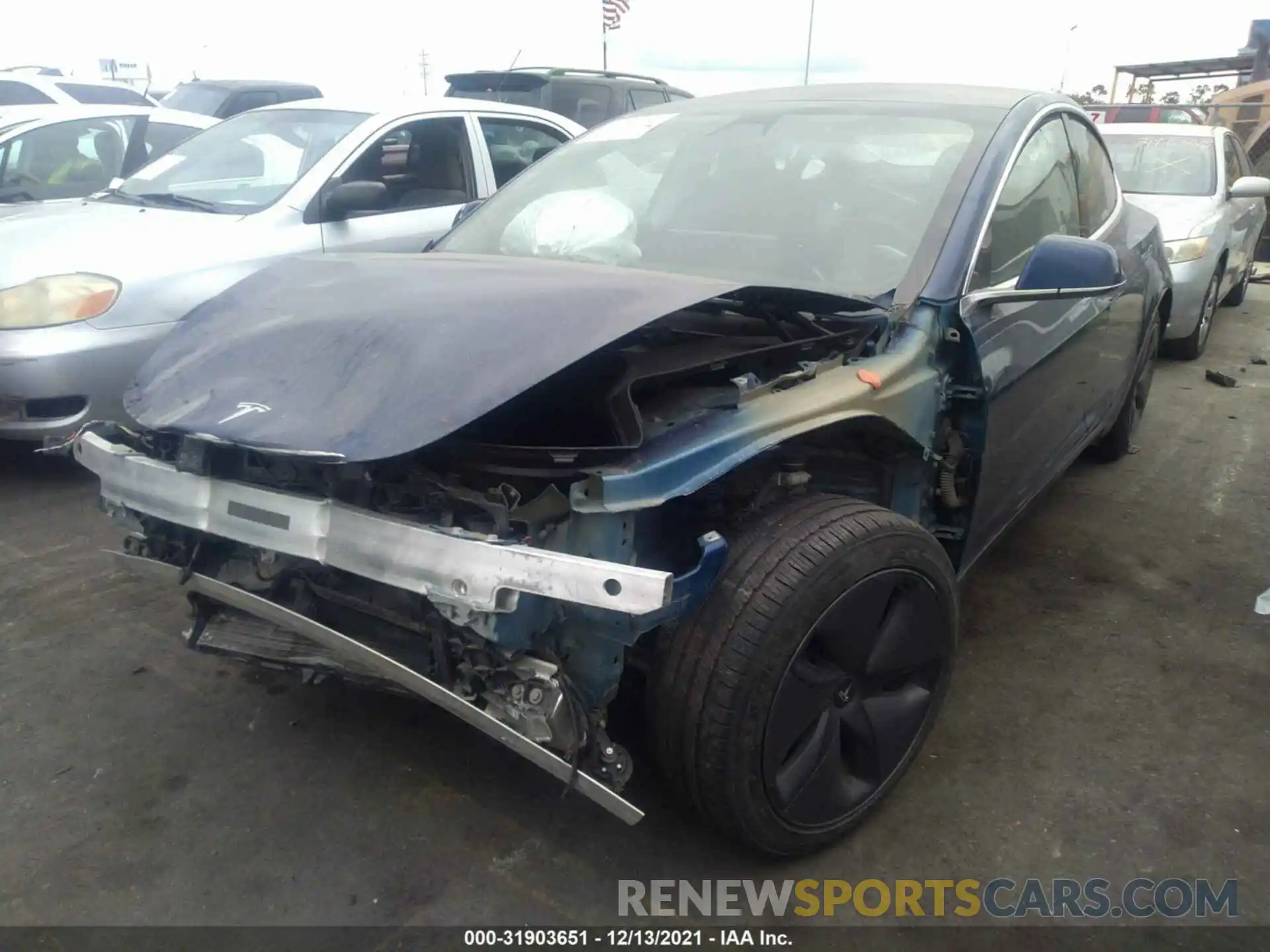 2 Photograph of a damaged car 5YJ3E1EA2LF631036 TESLA MODEL 3 2020