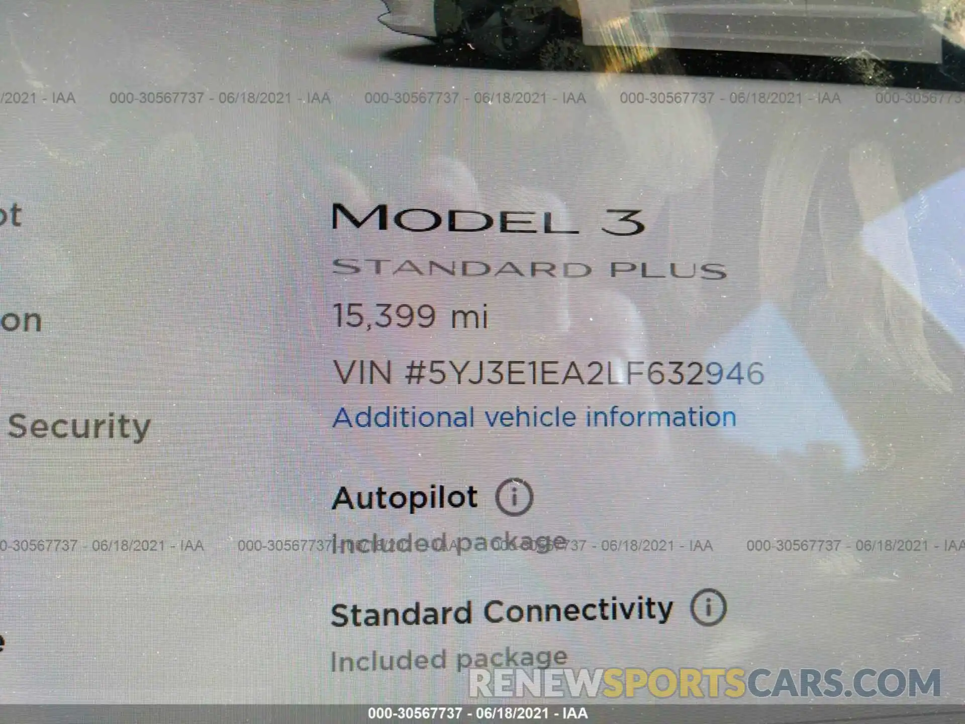 7 Фотография поврежденного автомобиля 5YJ3E1EA2LF632946 TESLA MODEL 3 2020