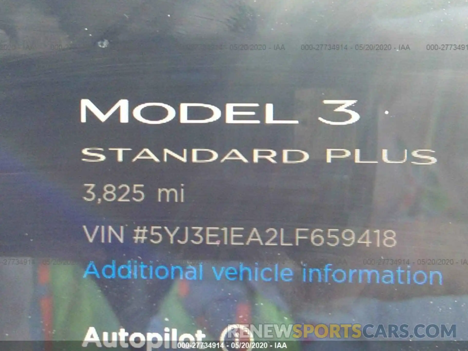 7 Photograph of a damaged car 5YJ3E1EA2LF659418 TESLA MODEL 3 2020