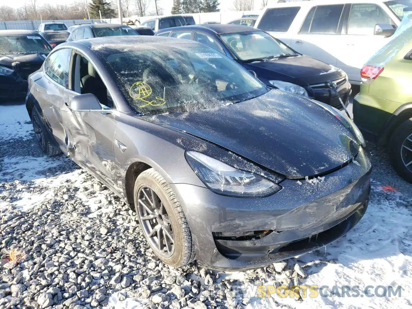 1 Photograph of a damaged car 5YJ3E1EA2LF703837 TESLA MODEL 3 2020