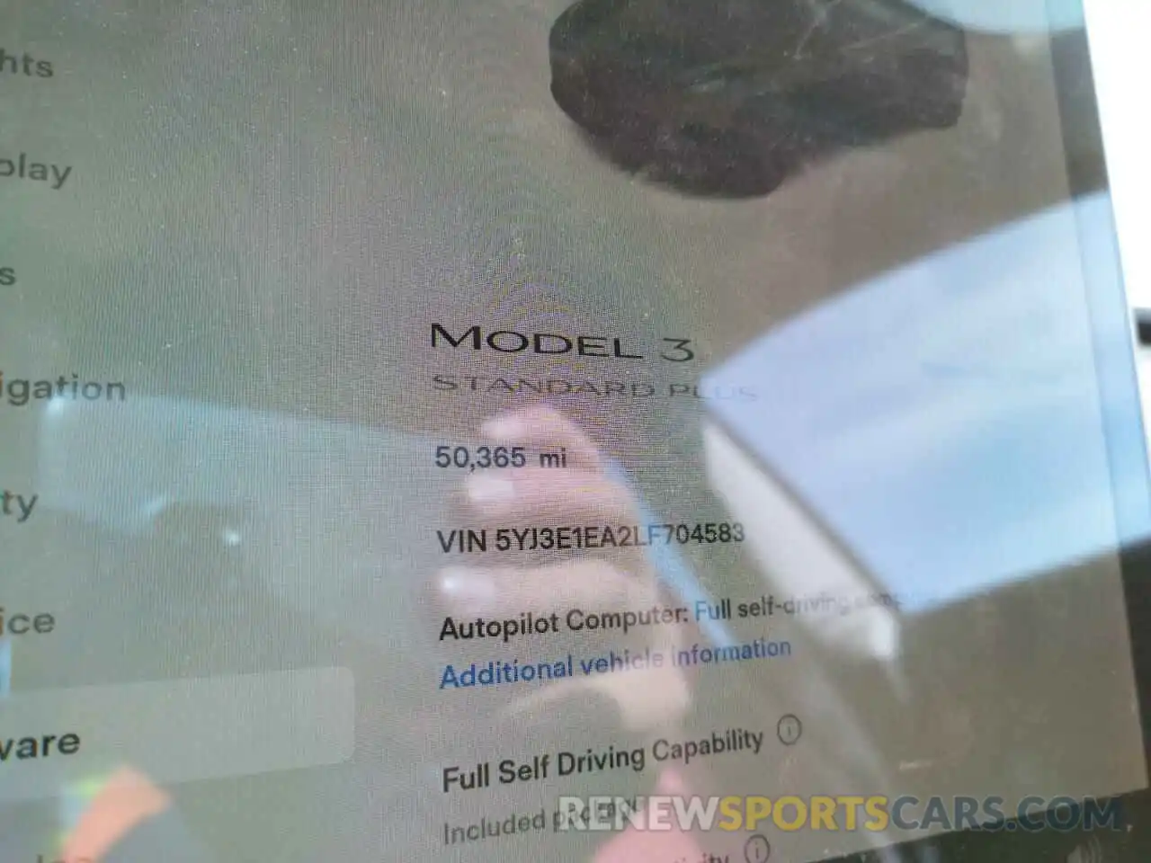 8 Photograph of a damaged car 5YJ3E1EA2LF704583 TESLA MODEL 3 2020