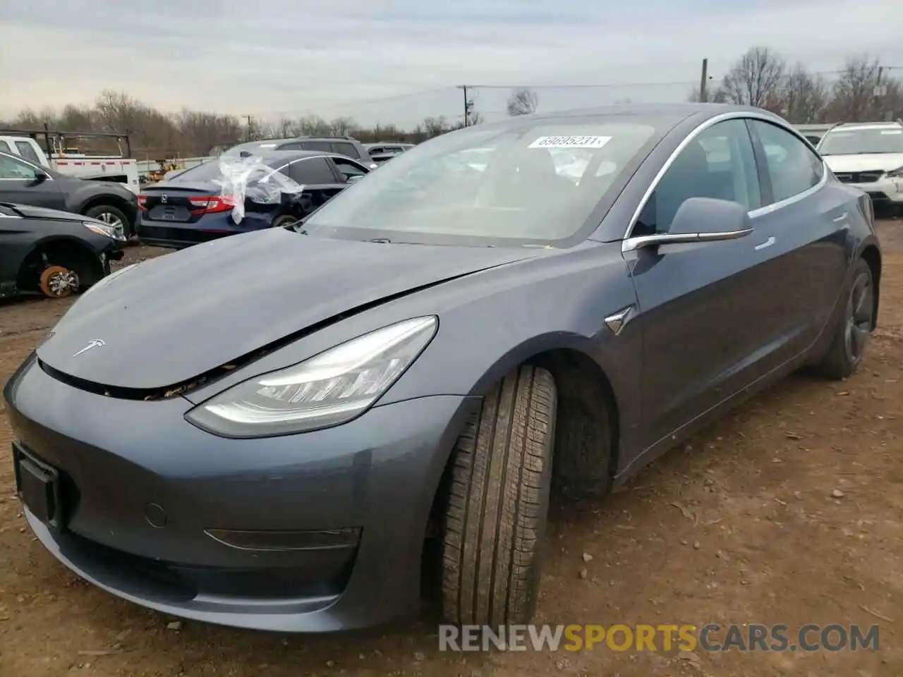 2 Photograph of a damaged car 5YJ3E1EA2LF705216 TESLA MODEL 3 2020