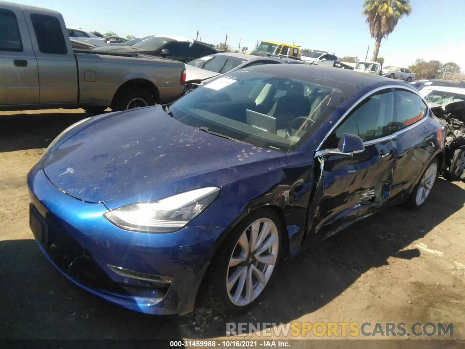 2 Photograph of a damaged car 5YJ3E1EA2LF708858 TESLA MODEL 3 2020