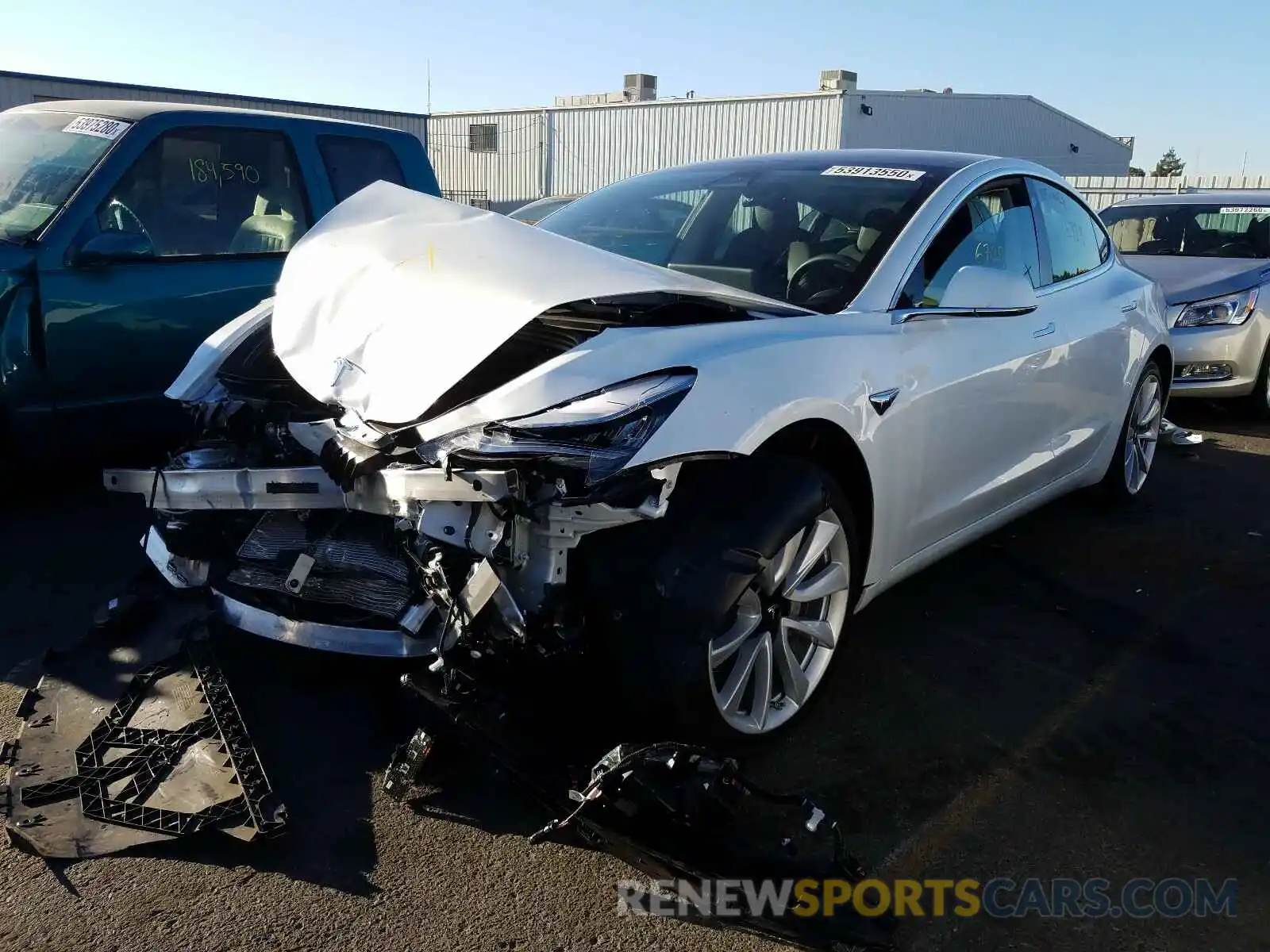 2 Photograph of a damaged car 5YJ3E1EA2LF709007 TESLA MODEL 3 2020