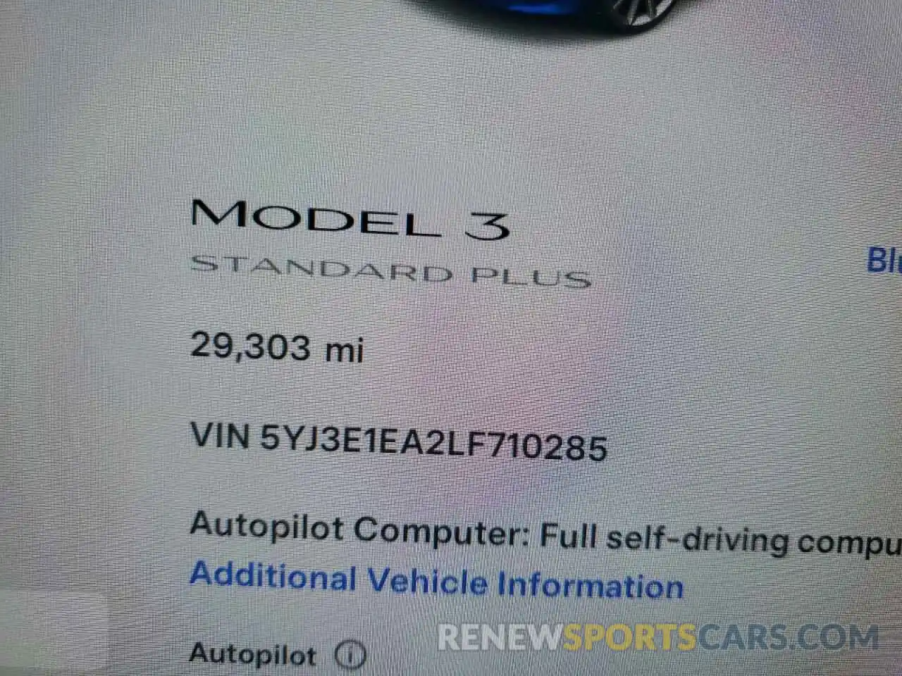 9 Фотография поврежденного автомобиля 5YJ3E1EA2LF710285 TESLA MODEL 3 2020