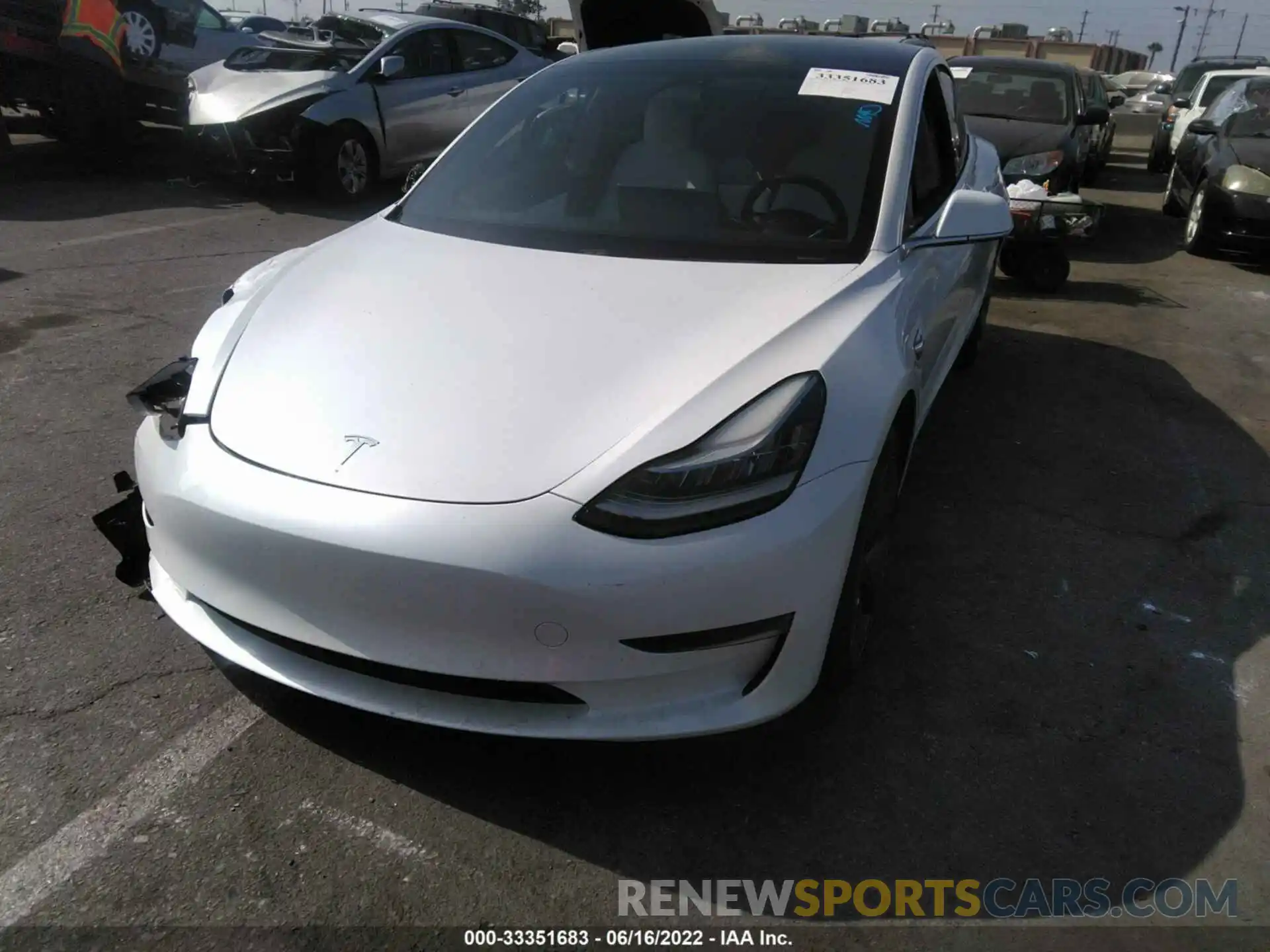 2 Photograph of a damaged car 5YJ3E1EA2LF718175 TESLA MODEL 3 2020