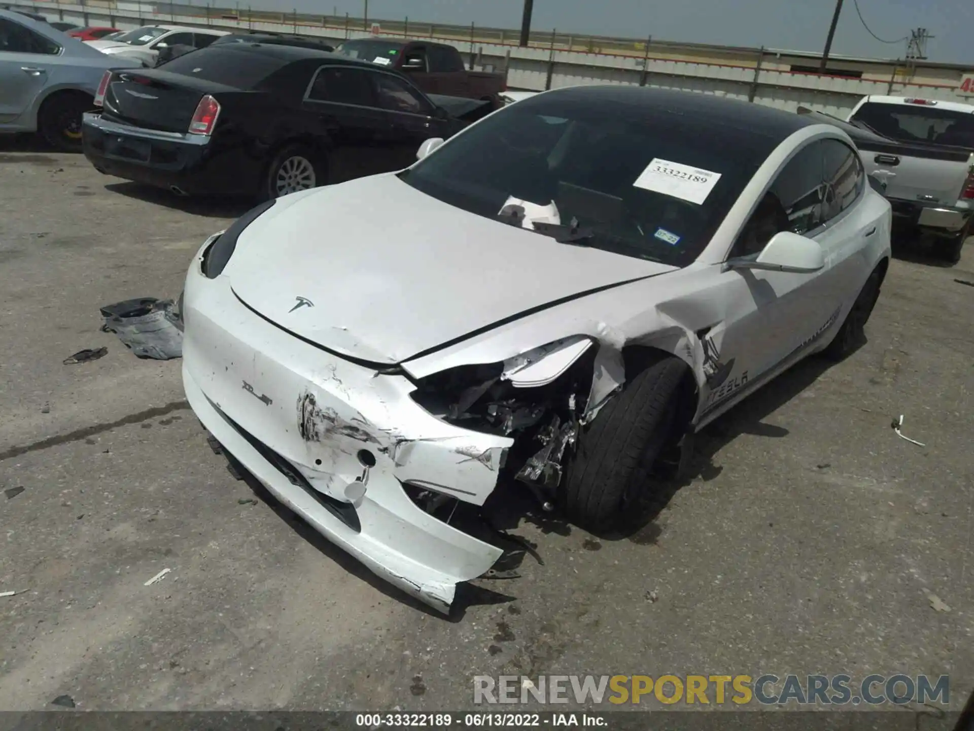 2 Photograph of a damaged car 5YJ3E1EA2LF737793 TESLA MODEL 3 2020