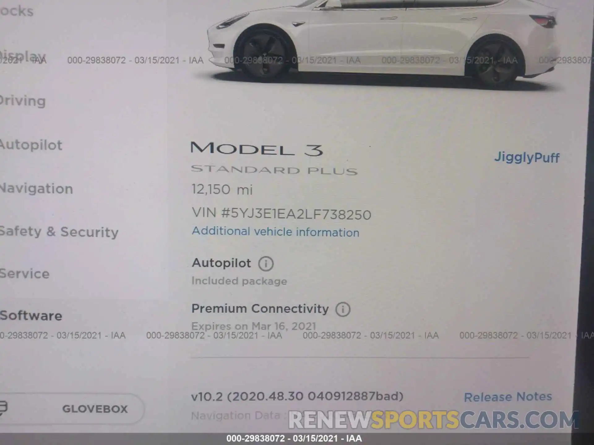 7 Photograph of a damaged car 5YJ3E1EA2LF738250 TESLA MODEL 3 2020