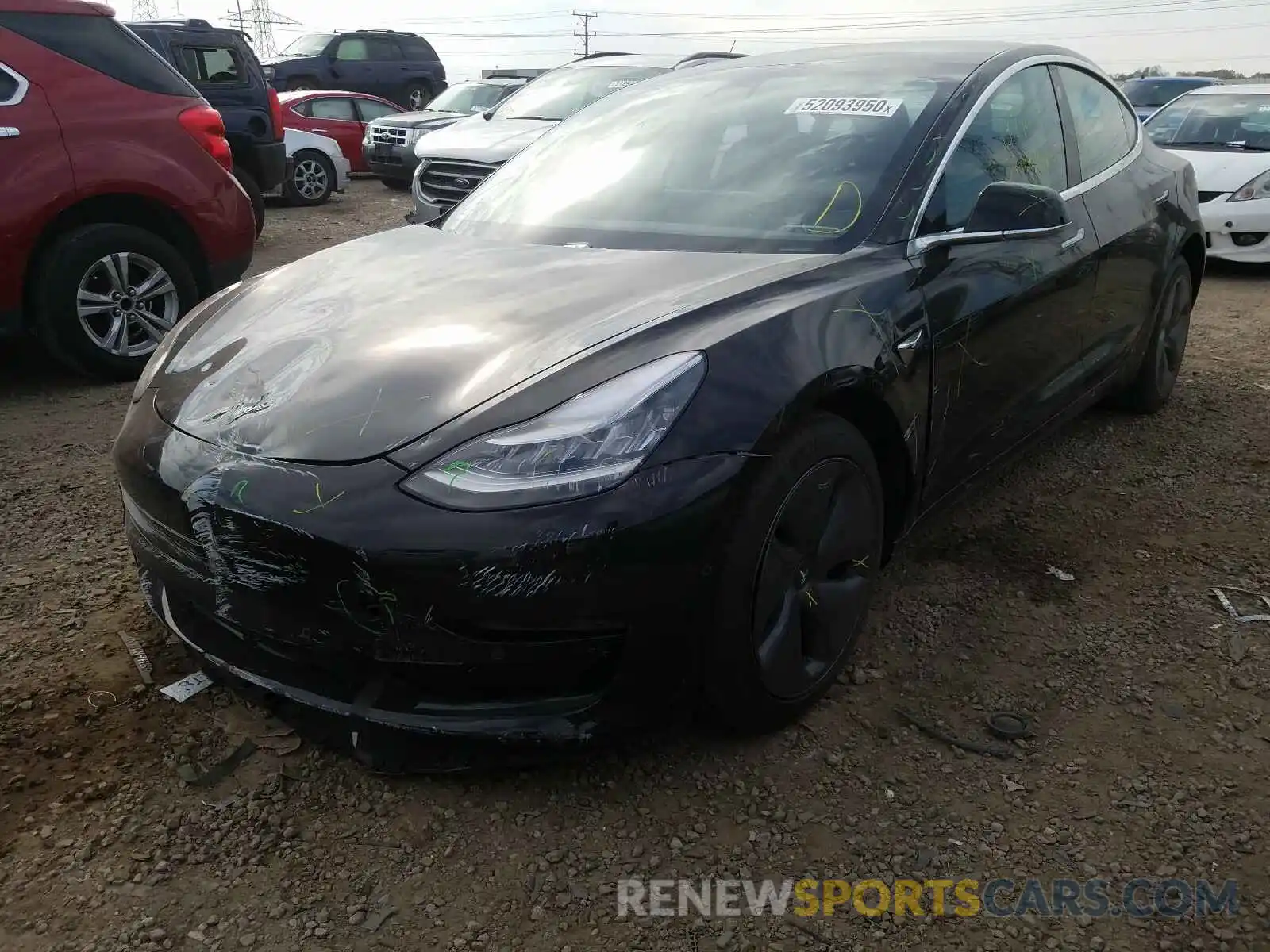 2 Photograph of a damaged car 5YJ3E1EA2LF792177 TESLA MODEL 3 2020