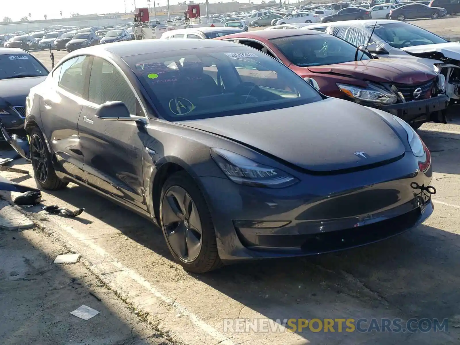 1 Photograph of a damaged car 5YJ3E1EA2LF796844 TESLA MODEL 3 2020