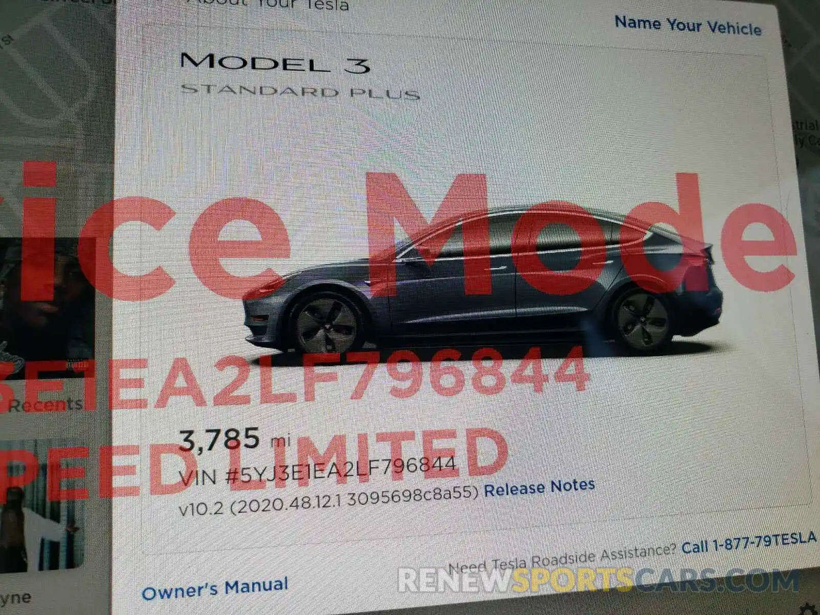 8 Photograph of a damaged car 5YJ3E1EA2LF796844 TESLA MODEL 3 2020