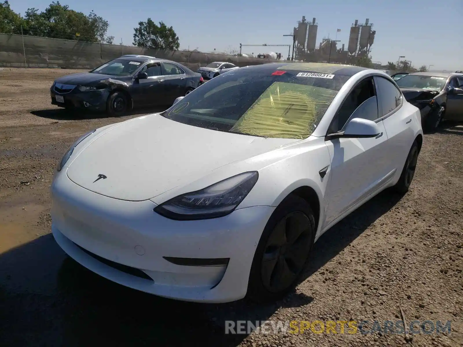 2 Photograph of a damaged car 5YJ3E1EA2LF805123 TESLA MODEL 3 2020