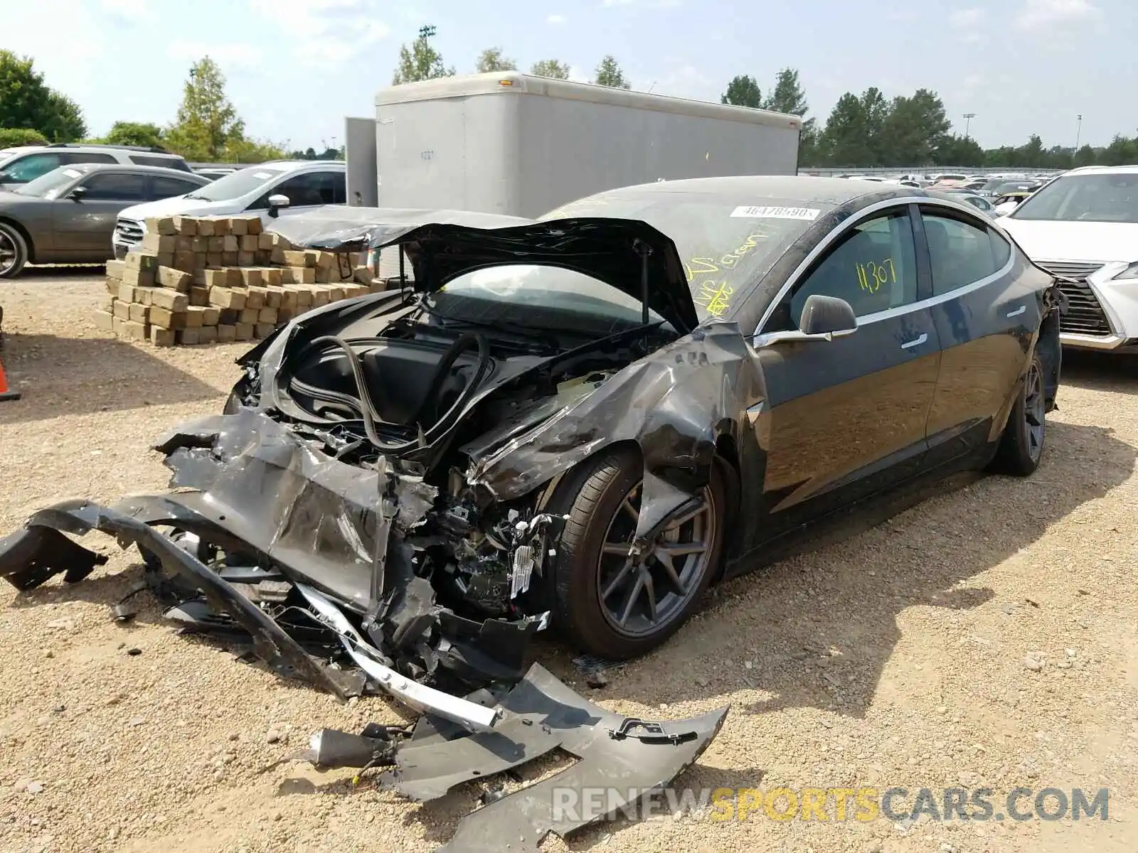 2 Photograph of a damaged car 5YJ3E1EA3LF427555 TESLA MODEL 3 2020